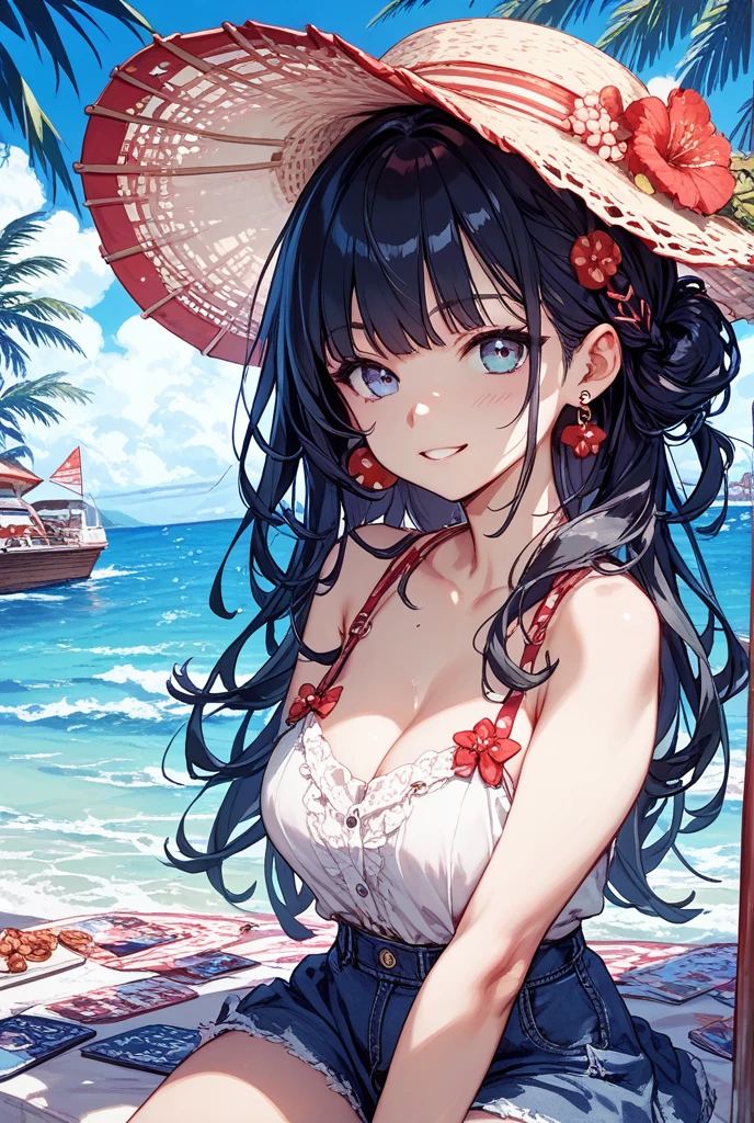 (masterpiece, top quality, best quality, official art, beautiful and aesthetic:1.2),extreme detailed,(fractal art:1.3),Fu Hua(BV), 1girl, solo,<lora:Fu Hua_BV_v1.2:0.7>,beach,swimsuit,bikini,sea,sunlight,