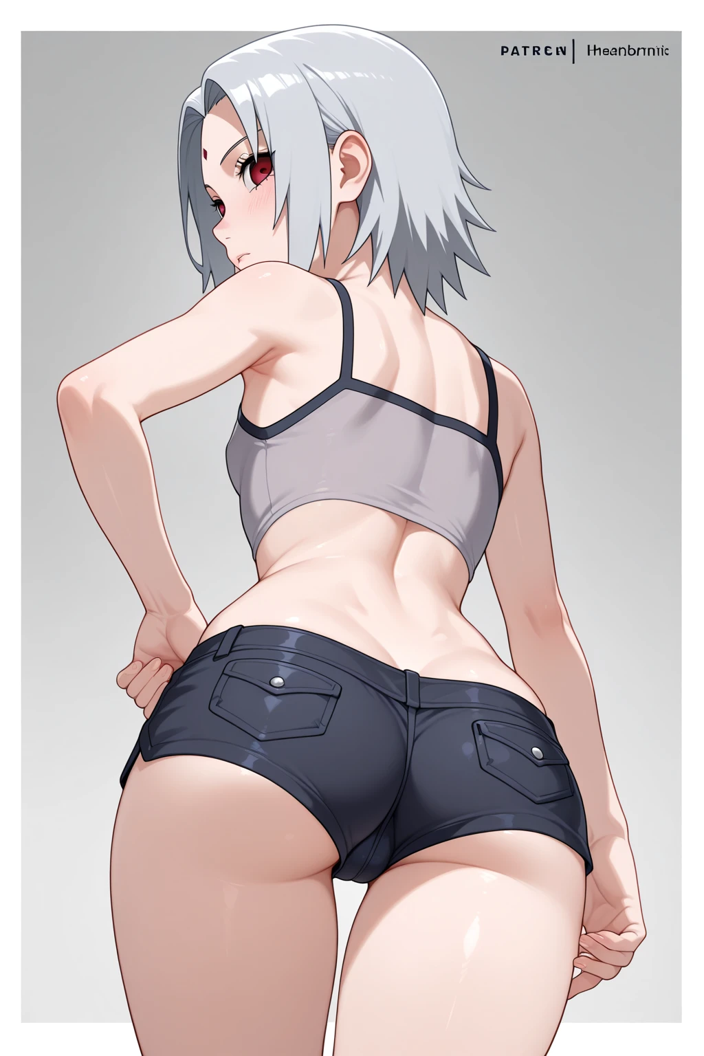 Marimus,highest quality,(beauty),masterpiece, 1 girl,Physically based rendering ,ultra high resolution,tight waist, skinny,Big eyes,long legs,(small breasts),puffy eyes, night,(rainy city), shiny skin, Face-to-face audience, combat readiness, (make a fist),Hard look,{dark skin girl} , prowrestling costume ,short hair,silver hair,evil grin ,,{{squatting}},vaginal penis, nsfw , cowgirl position,pov, on the stage ,{{looking back}},{clothes aside},,skin tight,from side,highleg,vaginal cum,lying man