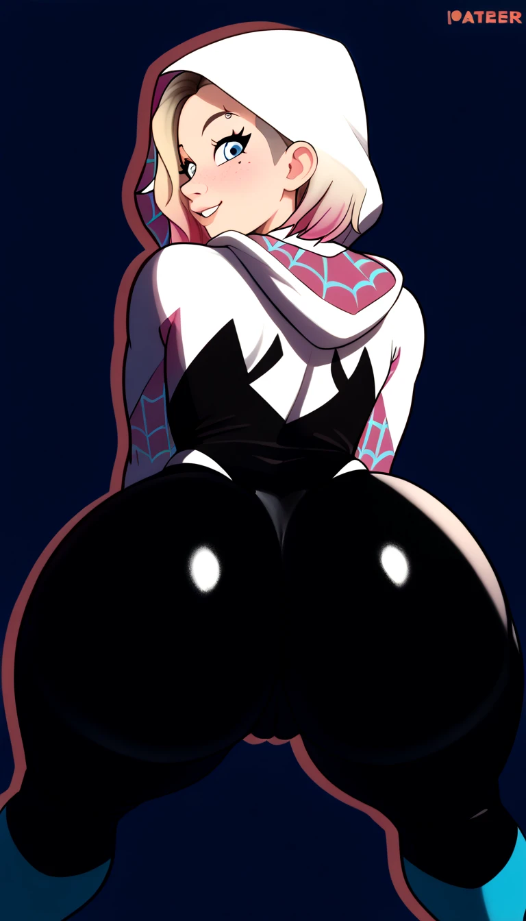 Best quality, masterpiece, spider Gwen, huge tits,