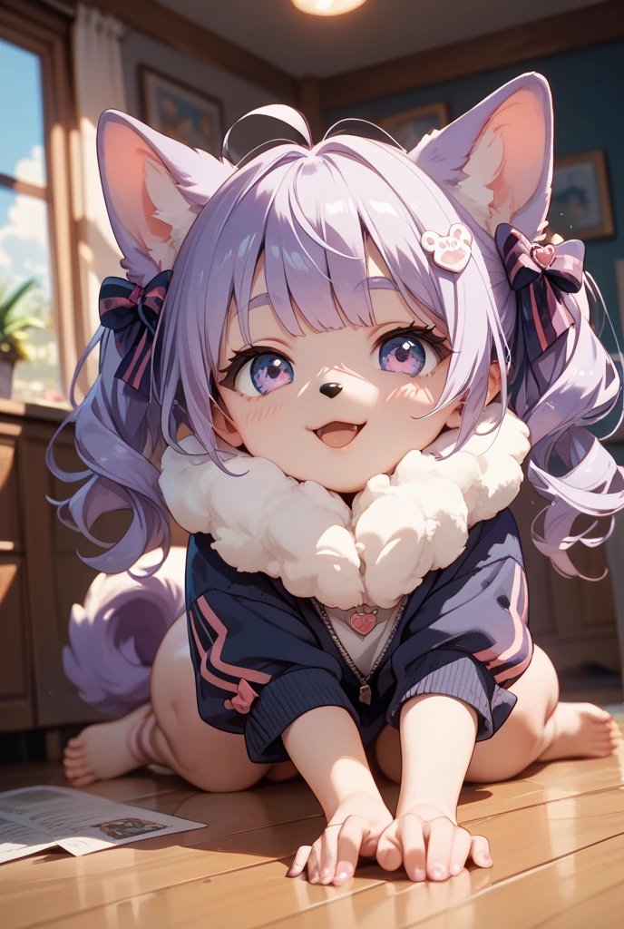 (fluffy anthro furry :1.3),snow leopard girl,small breasts,purple long hair,white leopard ears,white leopard tail,white fur,purple leopard print,naked,glasses,round collar,floral hair ornaments,floral body ornaments,floral accessories,girl on top,fiercely sex,vaginal sex,full face blush,looking at viewer,desire face,tongue out of mouth,drool,orgasm,plenty pussy juice,squirting,heavy breath,very hot,steam around girl,flower around room,floral decoration,white light,light and shadow,morning,cum splash fron pussy,two eyes closed,leaning forward
