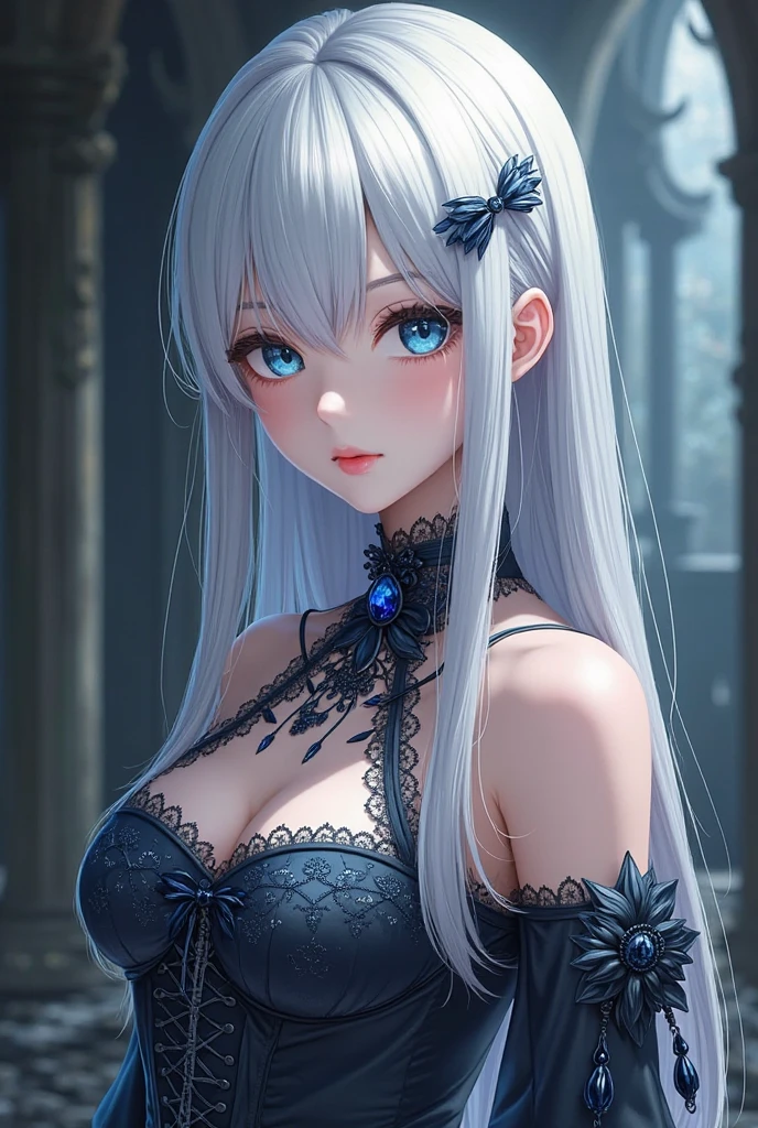 masterpiece,best quality,detail,1 girl, (actress Audrey Hepburn: Svetlana Khodchenkova:0.5), (long bright blonde hair: 1.2), (highlighted hair, turquoise highlights), aqua eyes,  bright pupils, glowing skin, indoors, mansion, high contrast, small breasts, (silver evening dress: 1.3), emotionless, night, backlit, medium shot
  Negative hint: (worst quality, low quality: 1.4), monochrome, zombie, watermark, blurry, blurry background, extra fingers, extra numbers, missing fingers, missing numbers, intertwined fingers, extra toes, missing toes,  simple background, nsfw, full body (silver hair: 1.4), realistic, real life,
  Steps: 30, Sampler: DPM++ SDE Karras, CFG Scale: 7, Source Number: 3564242642, Size: 2048x3072, Model Hash: 1faafdd131, Model: reliberate_v10, Noise Reduction Strength: 0.3, Clip Skip: 2, Ultimate SD upscaler upscaler:  R-ESRGAN 4x+ Anime6B, Ultimate SD upscale tile_width: 768, Ultimate SD upscale tile_height: 768, Ultimate SD upscale mask_blur: 20, Ultimate SD upscale padding: 55, ControlNet 0: "preprocessor: tile_resample, model: control_v11f1e_sd15_tile [a371b31b], weight  : 1, start/end: ​​(0, 1), resize mode: Crop and Resize, ideal pixel size: True, control mode: Balanced, preprocessor options: (64, 1, 64)", Version: v1.3.2 --auto --s2