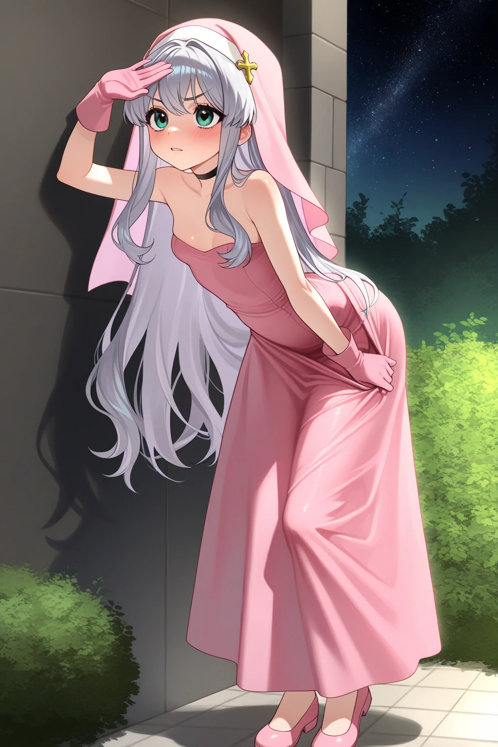 Anime. 1 Girl. Cute girl. Goddess. Goddess of dreams and dreams. Clumsy goddess. Silver-pearl hair. Long hair. Rainbow eyes. Beautiful eyes. Perfect eyes. Expressive eyes. Blind eyes. Blind. Ideal face. Ideal anatomical body. Beautiful long legs. Beautiful body. Beautiful nose. 20 years. Medium breasts. The chest is covered by the neckline of the dress. Beautiful character design. Shiny skin. Luxurious dress. Silk dress with a large neckline. Evening Dress. White dress. Hair ornaments. Pearl necklace. Earrings. No panties. Shoes. Cold. Nose. Nasal mucus. Snot. Handkerchief. Blow your nose into a nasal flap. Wipes his nose with a handkerchief. She wants to sneeze. She needs to sneeze. She has a strong, desperate urge to sneeze. She sneezes. She sneezes, covering her nose with her hands. She sneezes in
handkerchief. Hand on crotch. He squeezes his crotch tightly. Rubs the crotch. Legs together and feet apart. Urinary incontinence. She wants to pee. She needs to pee. She has a strong, desperate urge to pee. She peed herself. The girl can't stand straight. She peed herself while standing during a date at night. Middle Ages. Fantasy. City. Street. Night. Full moon. Snot flows from the nose. Date at night. Whole body. nsfw. Official art. Extremely detailed CG Unity 8k wallpaper. Ideal lighting. Ultra high resolution 4K. Super detailed 8K. A high resolution.