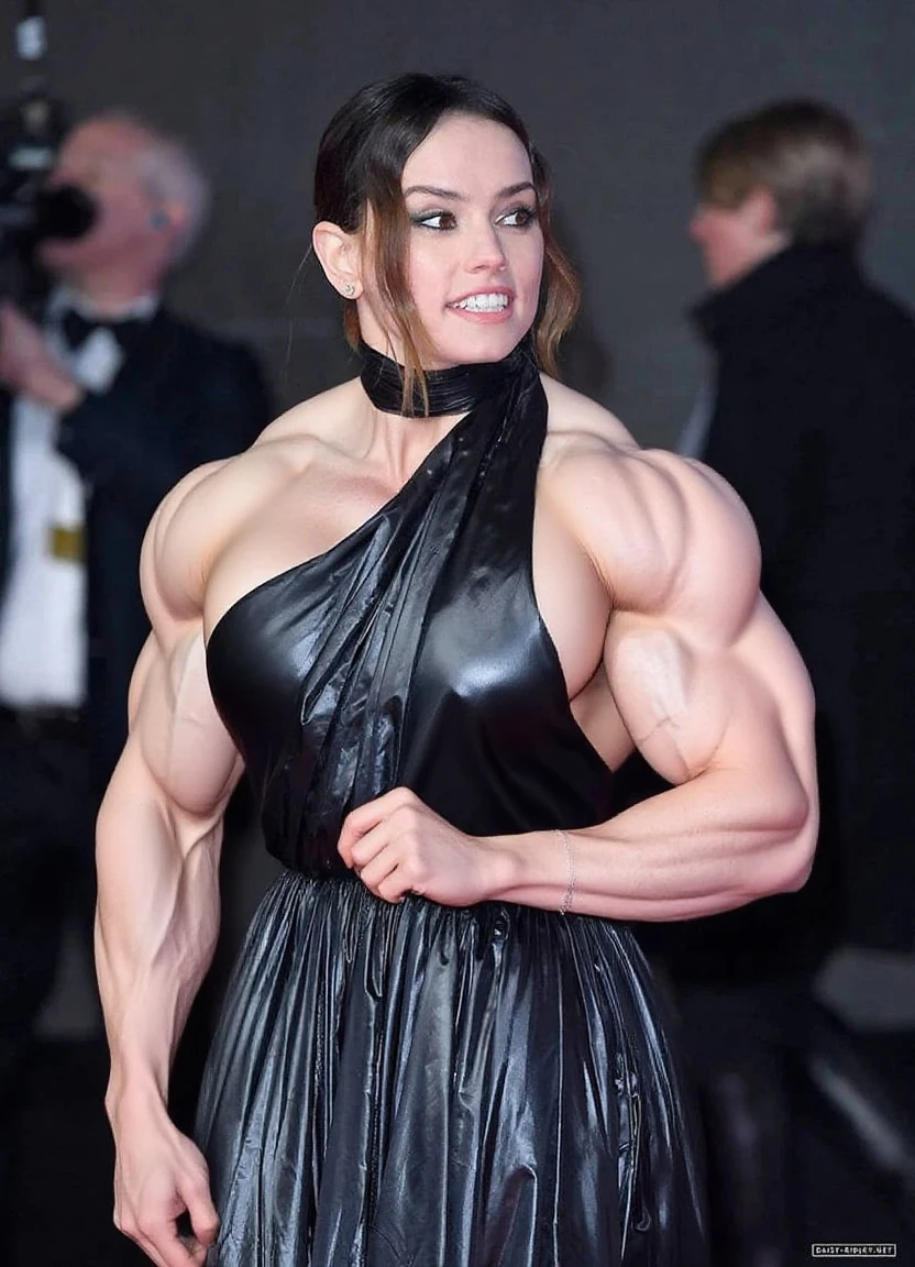   Kelly Kapowski,   A heavily muscled iffb pro female bodybuilder,  RAW, d41z13, perfect face, stunning eyes, stunning red latex dress, at the oscars, crowded event, people in the background, 8k uhd, masterpiece