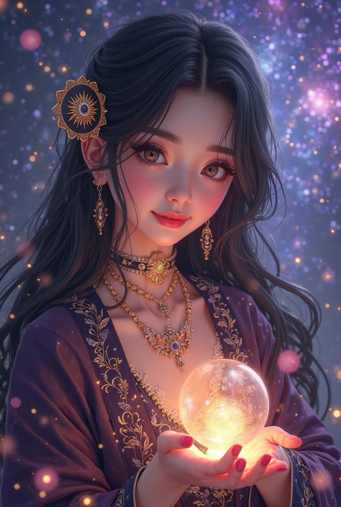 (best quality,4k,8k,highres,masterpiece:1.2),ultra-detailed,(realistic,photorealistic,photo-realistic:1.37),colorful, vibrant, absolutely stunning, breathtaking

A magical New Year's Eve sky filled with an extravagant fireworks display, featuring bursts of vibrant colors and mesmerizing patterns. The night is illuminated by the dazzling lights, creating a whimsical and enchanting atmosphere. The fireworks paint the sky with a plethora of hues, from brilliant blues to vibrant purples, creating a truly mesmerizing spectacle. The cute girl stands in awe, her eyes filled with wonder and joy as she gazes up at the sparkling sky. Her radiant smile lights up the night as she embraces the magical atmosphere around her.

The fireworks themselves are created with meticulous detail, each explosion capturing the imagination with its intricate shapes and dazzling brilliance. As they burst in the air, they leave behind trails of shimmering sparks that gradually fade into the darkness, adding a touch of ephemeral beauty to the scene.

The entire composition is infused with an otherworldly, psychedelic style, blurring the boundaries between reality and dreams. The colors blend and melt into one another, creating a surreal and immersive experience. The whimsical elements of the scene transport the viewer into a fairy tale world, where anything is possible.

The overall lighting of the scene is carefully designed to enhance the magic and beauty of the moment. Soft, warm spotlights illuminate the girl's face, highlighting her features and emphasizing her expression of awe and wonder. The radiant glow from the fireworks casts a mesmerizing glow on her, creating a dreamlike aura around her.

This piece of art is a celebration of joy, wonder, and the beauty of the New Year's Eve. It captures the essence of the magical atmosphere and invites viewers to immerse themselves in the enchantment of the moment.