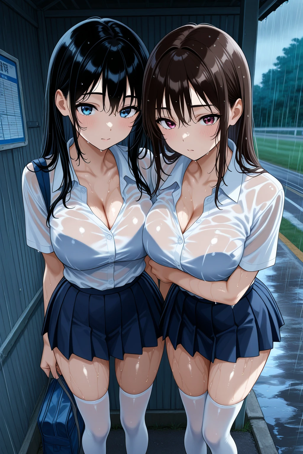 (((Ultra quality))), (women after rape:1.5), (Bukkake:1.3), (Show off your proportions), (various sex scenes in outdoors), (Looks like it was taken with a camera), (various angle), (ultra-quality), (in 8K), ultla highres, Hyper Detailed Face, Face close up, Realistic, extremely detailed CG unified 8k wallpaper, Highly detailed, High-definition raw color photos, professional photograpy, Realistic portrait, Cinematic Light, Beautiful detailed, 20 years old woman, bob cut ,ponytail, random eye-color, (diagonal bangs), sad look, tears, (realistic skin:1.3), (Best Quality:1.4), Super Detail, High quality, master piece, lifelike, (sharp focus:1.3), (Cowboy shot:1.3), (close up:1.3), Perfect face, Silly, (Wearing a school uniform), (students), Delicate Beautiful Hair and Eyes and Face, Delicate eyes, radiant eyes, Lifelike, Hyper-detailing, (colossal tits:1.5), (Big breasts:1.5), (Beautiful breasts:1.5), (side exy hip)), (natural pussy), (pussy), (cum on body), wet, very wet, rainy days, Beautiful cute woman, (Bukkake:1.5), (After sex), (cum in pussy), (cum on body), (cum on breast), (Bukkake:1.5), (no panties:1.5), (NSFW), camel-toe details, (arms behind back:1.3), arms are down, (standing with one's butt facing), Dripping from the crotch, Overflowing from the crotch, ((Sexy legs)), thighs, (covered by cum), (((Seducing the viewer))), (school girl's sexy self producing), (rape:1.3), (Outdoor sex), wet clothes, (((Sex scenes))), (back shot), (back view), slim body