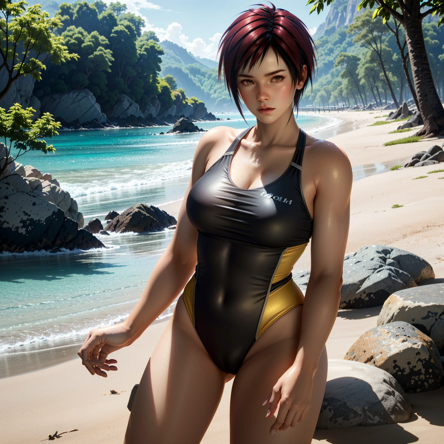 Sea of night、Black competitive swimsuit、