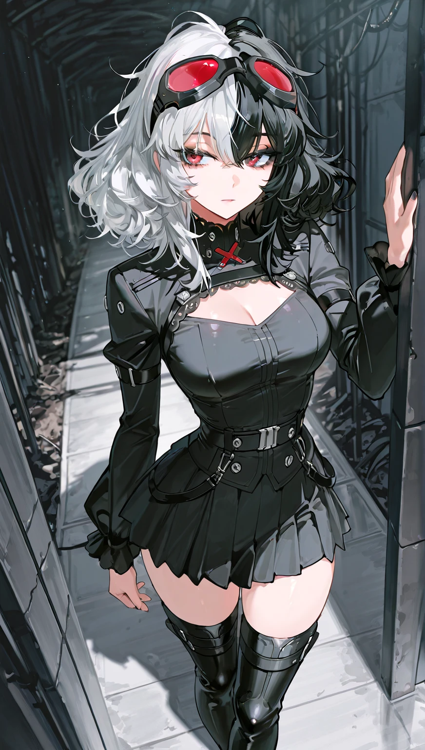 {{masterpiece, best quality, extremely detailed CG, unity 8k wallpaper,anatomically correct,ultra resolution}},Award-winning photography,(best illumination,Very Delicate and Beautiful),{one girl,solo,loli:1.5},Vampire,silver hair,(twintails:1.2),glowing red eyes,pale skin,(extremely beautiful and detailed face:1.2), (extremely beautiful and detailed eyes:1.2),perfect hands,delicate legs,((bat hair ornament)),(epic,fashion),pointy ears,((black leather long coat:1.5,gothic blouse,black leather pants,black leather shoes,black leather gloves,popped collar:1.3)),looking at viewer,,hand on hip,(point at viewer:1.4),dark persona,evil,(cute:1.5),((night, dark atmosphere, dark theme, darkness:1.5)),dramatic shadows,(dimly lit:1.5),blood on face,blood on floor, blood on walls,(blood mist,blood splash:1.4),depth of field,(Bustling city:1.2,in the street:1.2),{perfect human body structure with maximum precision}