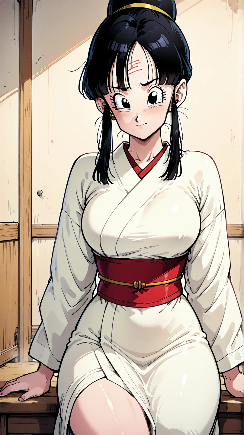 Akane tendo, ojos detallados, cuerpo completo, lindo, sexyrobutts, Japanese Ghost Costume, fantama flotando, noche luna llena, Cleavage Bulge