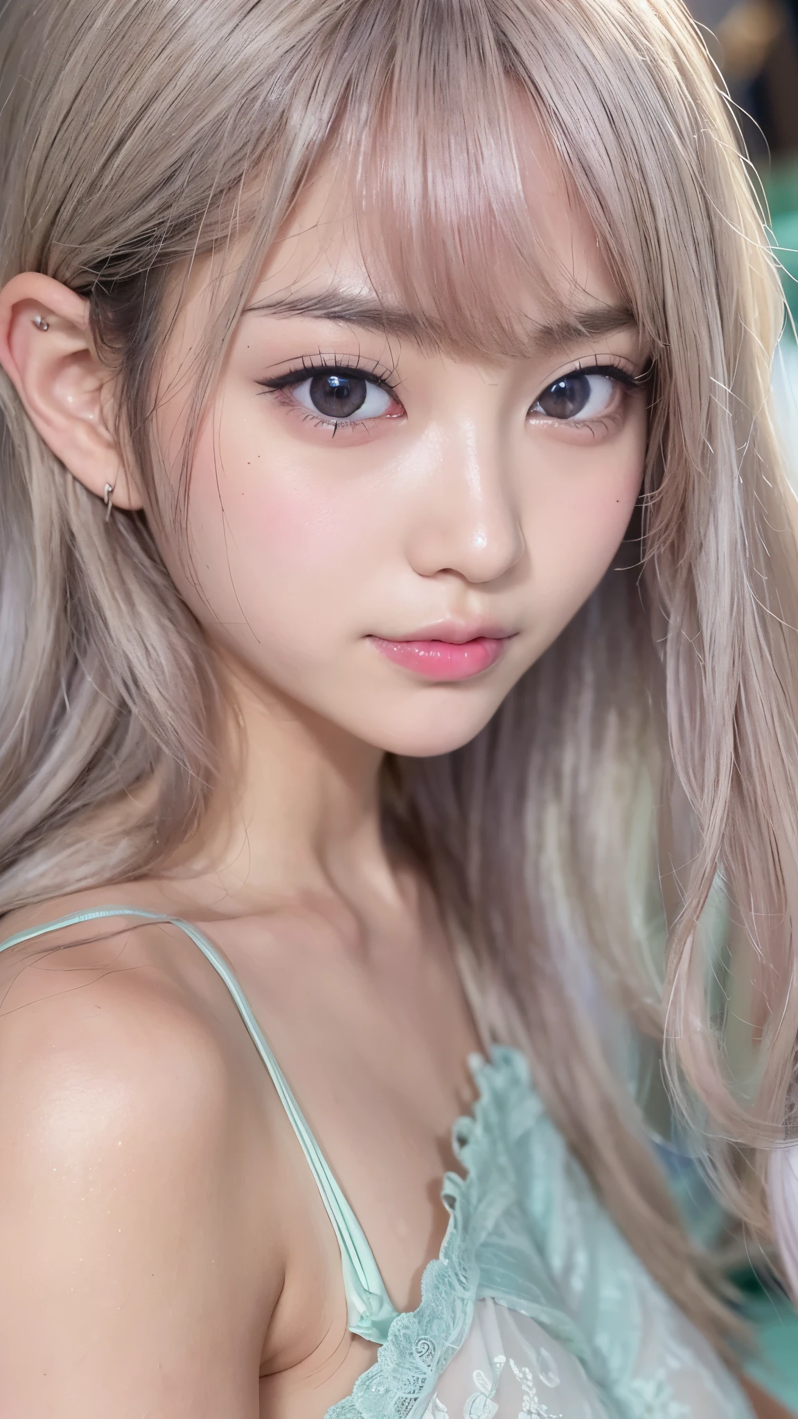 (8k, Original photo, best quality, masterpiece:1.2), (realistic, photo-realistic:1.4), (Highly Detailed 8K Wallpaper), clear focus, letter border depth, has beautiful eyes in every detail,asymmetrical bang, shiny skin, ultra detailed skin,high resolution, attention to detail is faintly evident, Detailed Hairstyle, A face of delicate beauty, hyper realistic, Perfect Body, Perfect Anatomy ,One Japanese Woman,Famous Japanese Idols, Perfect Female Body,smile,Short eyelashes,double eyelid, (micro bikini),((Tropical Beach)), watch viewers,( Clear Beach ),(beautiful breasts:1.3),(Beautiful skin:1.5)、small tits、Small breasts