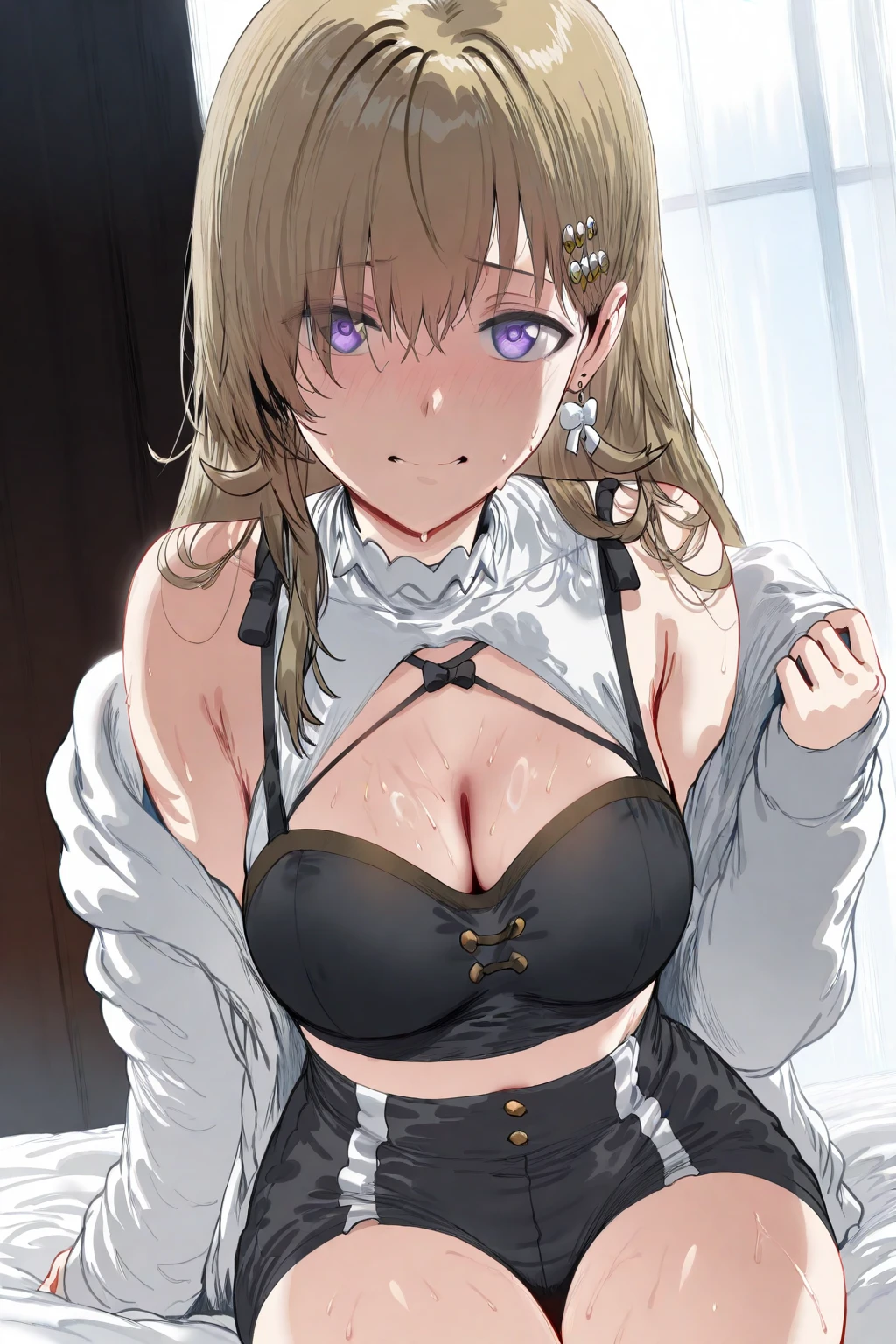 (((Forest))), girl, Rags, long dress, in a bra, no nudity, Catwoman, Tabaxi, feline, fur all over skin, cat ears, furry tail, brine skin, gray fur, fur all over the body, large eyes, vertical pupils, cat eyes, fur covered with similar fur Cats (RAW photo)(8k UHD)(DSLR)(soft lighting)(high quality)(filmic grain)(Fujifilm XT3) (master piece, full body, Ultra high quality, photorealistic, highly detailed, octane rendering, unrealistic engine, HD 8K, soft cinematic light, hyper detailed, hyperrealistic skin texture, best quality, ultra high resolution, soft tones, Look at viewer, realistic 3d anime)(( (Cat's ear)))( ((Forest)))(((They have fur covered with cat fur)))(((They have fur covered with cat fur )))(Tabaxi, female, female, large breasts, gray fur, heads with feline features, pointed ears positioned on top of head, cat ears, large eyes, vertical pupils, skin covered with cat-like fur, gray fur, brindle coat, long bushy tail, green eyes, mischievous gaze, discreet smile)(((Cat ear)))(((Forest)))(((They have fur covered with a cat-like fur)))