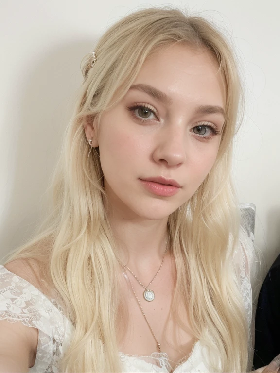 blonde woman with long hair and piercings posing for a photo, with white long hair, with long white hair, perfect white haired girl, ava max, tifa lockhart with white hair, pale porcelain white skin, anime girl in real life,  with white hair, extremely light blonde hair, very light blonde hair, with long blonde hair, her hair is white