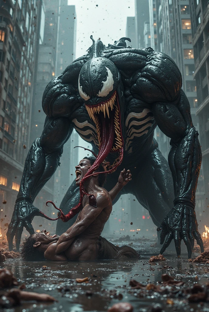 Venom fighting against Kokushibo