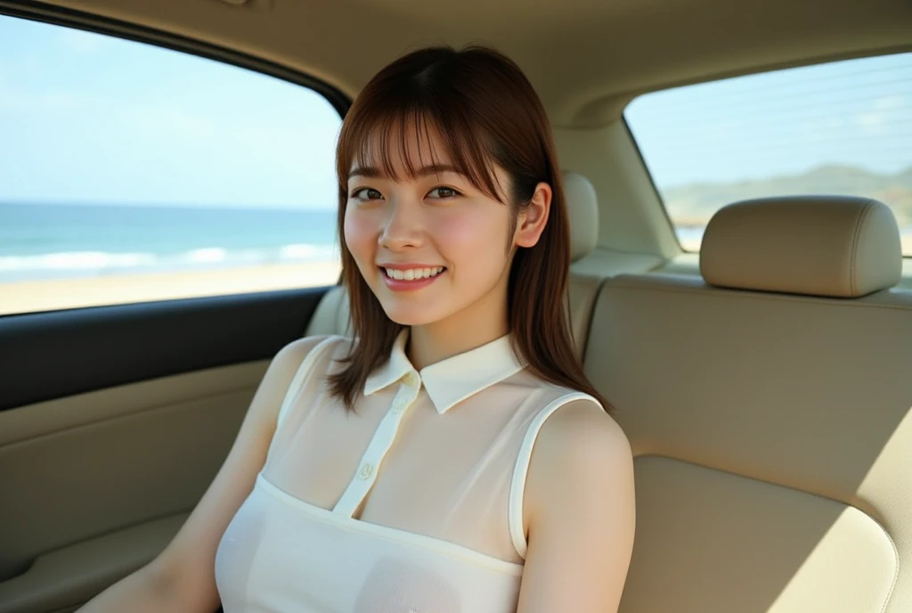 <lora:JPGirlCarAssistSeatMix1:1>
(photorealistic:1.4), (8k, RAW photo:1.2)
1girl, solo, long hair, smile, bangs, brown hair, shirt, smile white shirt, blurry, lips, eyelashes, traditional media, , ground vehicle, motor vehicle, realistic, car, painting (medium),, car interior