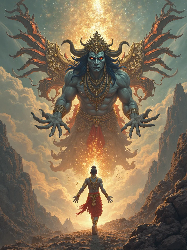 Maa durga threating king kangsa, inside his jail fantasyreal