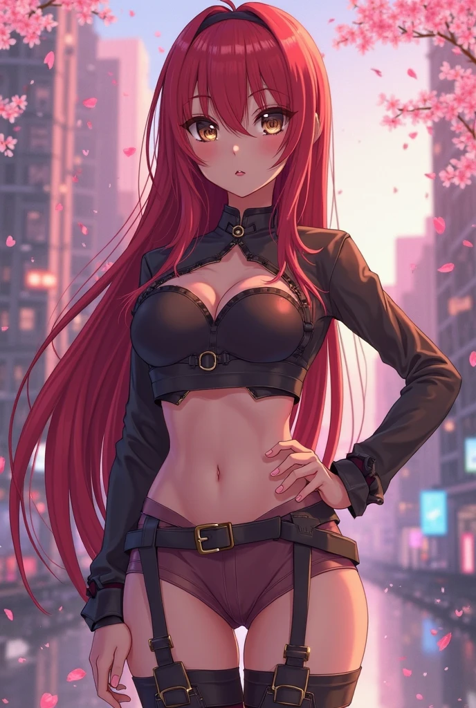in anime style an adult woman
