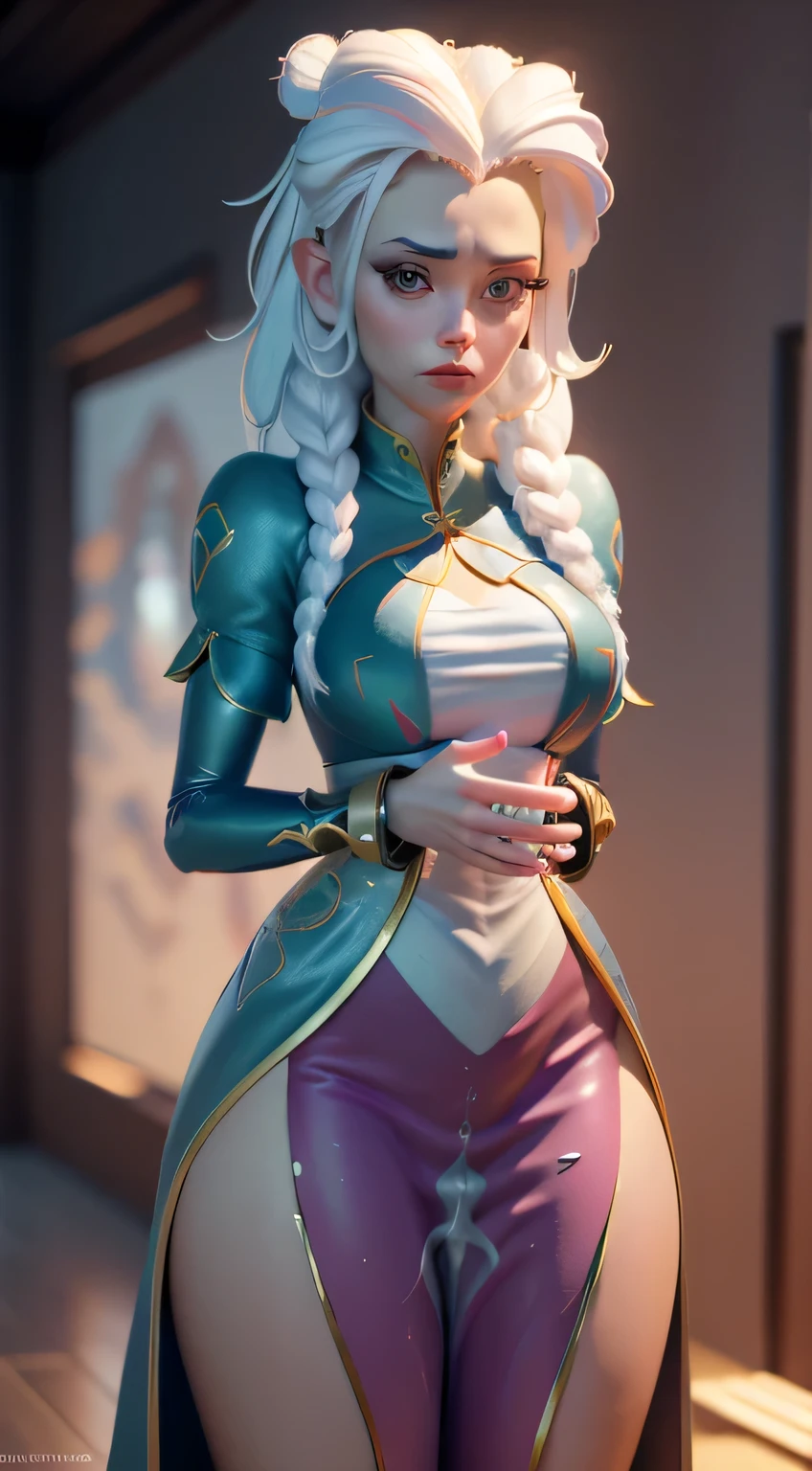(elsa frozen-rose quartz SU mezclando modelos .) (ultra FUSION) Highly detailed CG unity 8k wallpaper, style shot, complex, high detail, dramatic, highest quality movie still image, very detailed, masterpiece, best quality, character design, Elsa, Elsa from Frozen,Pink Diamond fusion (( Dark style)), realistic ultra-detailed rendering style, natural light, sharp character design, (hard focus, 8k), (((natural skin texture))), 8k textures, soft cinematic lighting, adobe lightroom, dark room, hdr, Sophisticated, Elegant, Rich Detail, Sharp Focuilm Look) )), Soothing Tones, Detail Frenzy, Intricate Detail, Super Detail, Low Contrast, Soft Film Lighting, Dull Colors, Exposure Blending, HDR, Fade, 35mm, f/1.4, ISO64, f16, 25 sec.