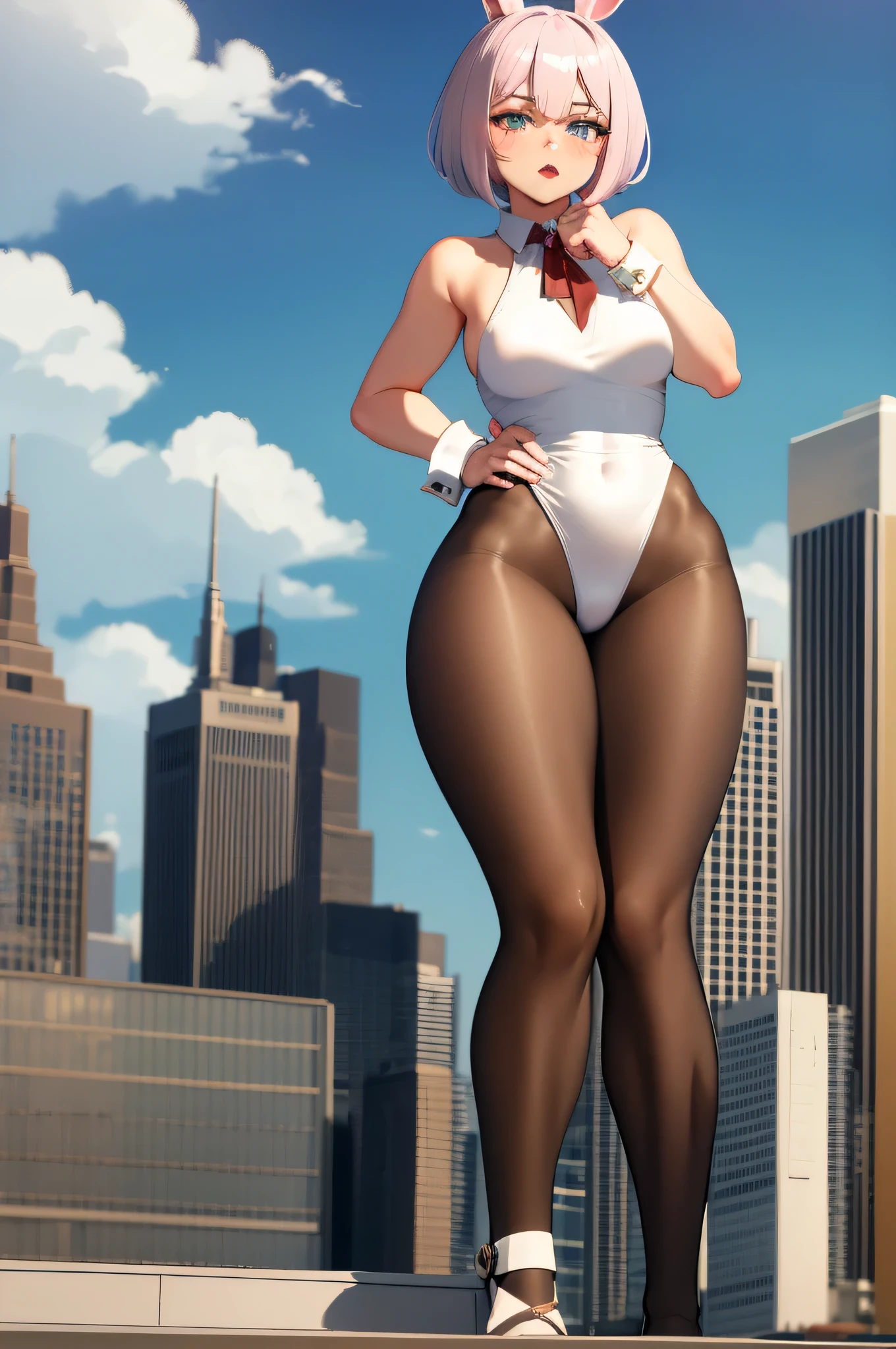 A curvaceous, cute and skinny super large biggest thick ass realistic south korean secretary with legs apart, dressed in a sexy tight-fitting suspender belt that hugs her voluptuous large and thick hips and round huge thick ass . perky breasts, . pantyhose, big and thick and ass, large and thick hips.