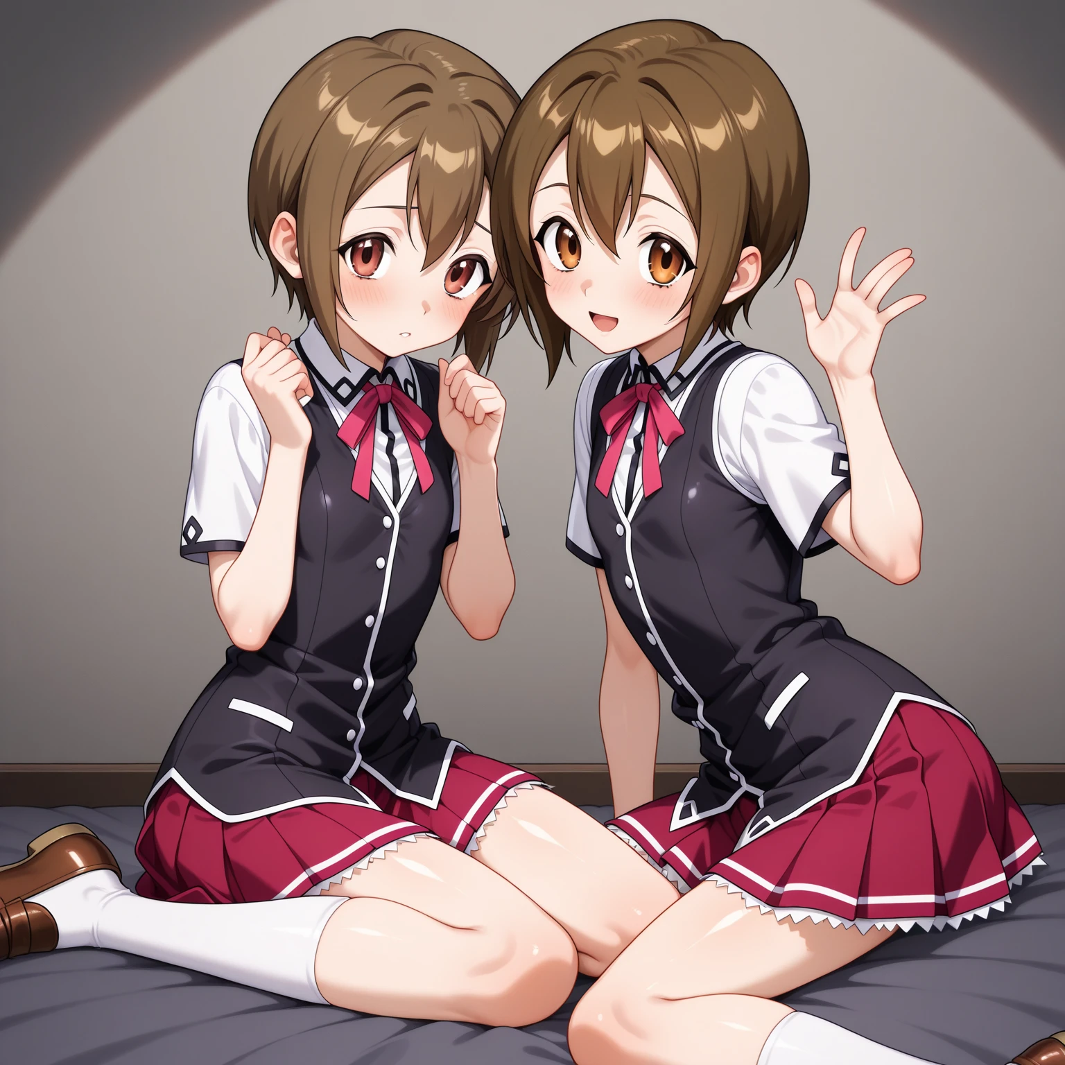 ((highest quality)), ((masterpiece)), (be familiar with), Perfect Face, indoor, Bedroom, Watching the audience,
One woman, Yuigahama Yui,
Open Mouth, Ecstatic expression, blush, smile,
Small breasts, Flat Chest, Young Girl, , , Girl,
Short Hair, Salmon-colored hair, Salmon-colored eyes, Side Pony,
Leg spread,