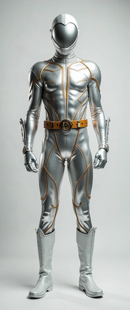  young handsome hunky blonde haired muscular metahuman  bright white glowing skin,, wearing gold full body micro honeycomb textured skin tight suit latex spandex .with gloves 