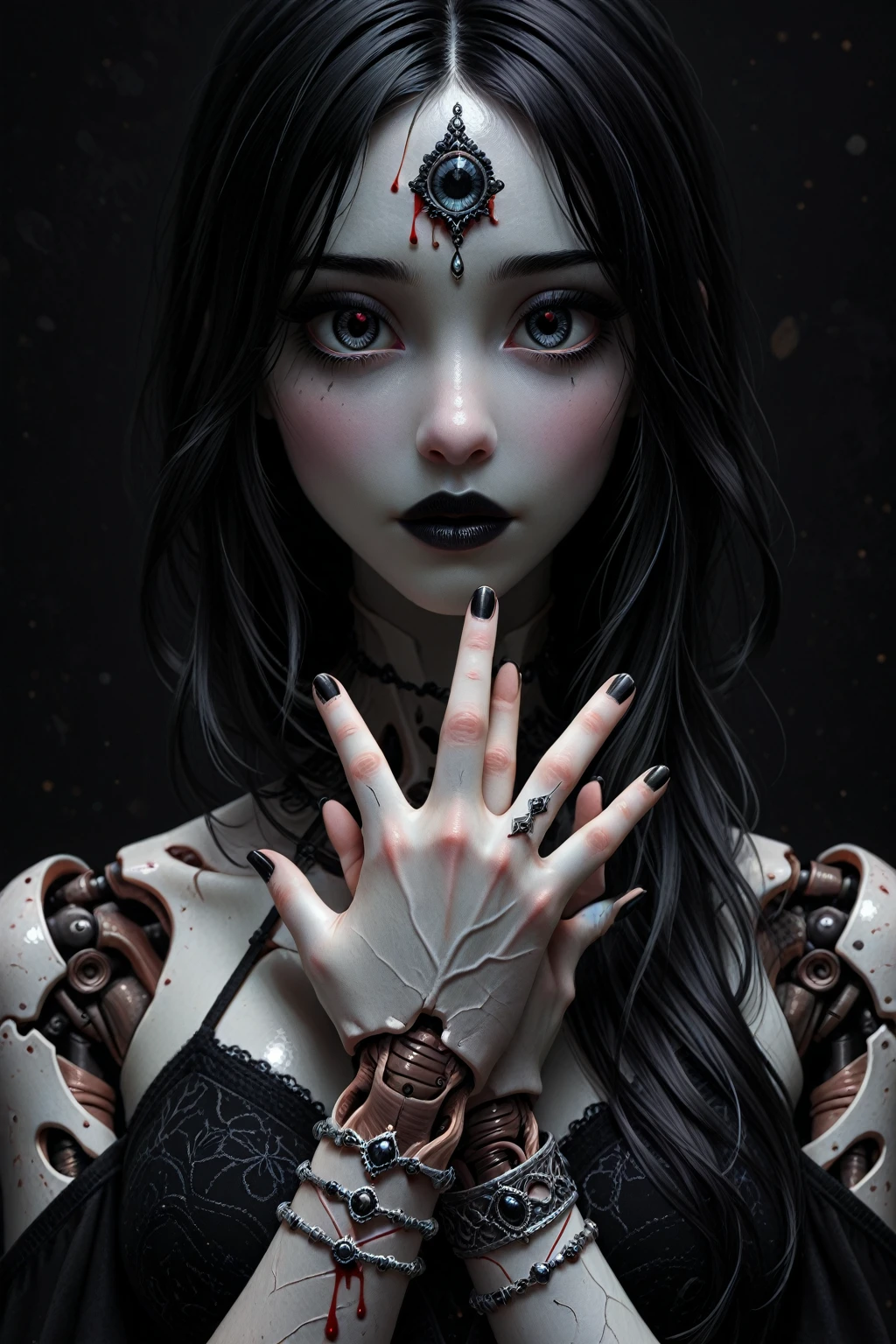 terrified expression,detailed eyes and face,twisted body,creepy atmosphere,dark lighting,horror,oil painting,vivid colors,portraits,(best quality,4k,highres,masterpiece:1.2)