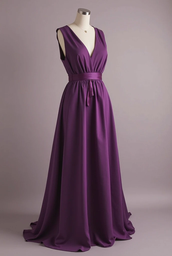 Make a mannequin with a purple dress.