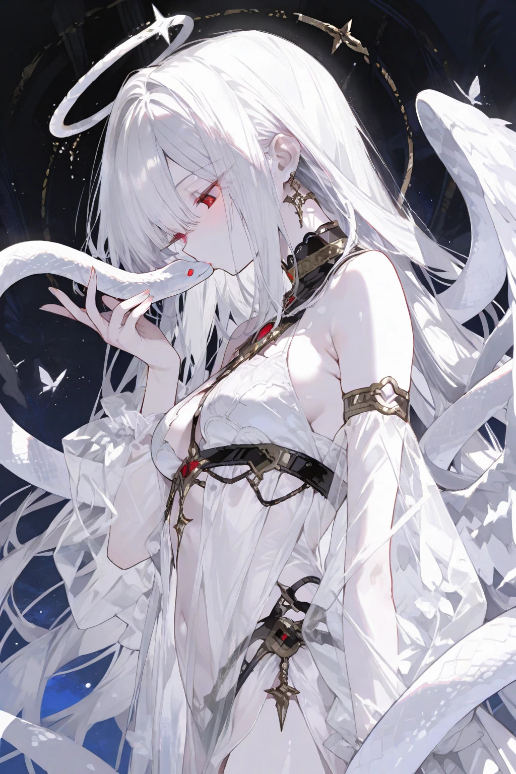 a white hair、Woman in white mask,Slender thighs beautiful figure drawing, guweiz, guweiz style artwork, White-haired God, , Epic and beautiful character art, Stunning character art, 