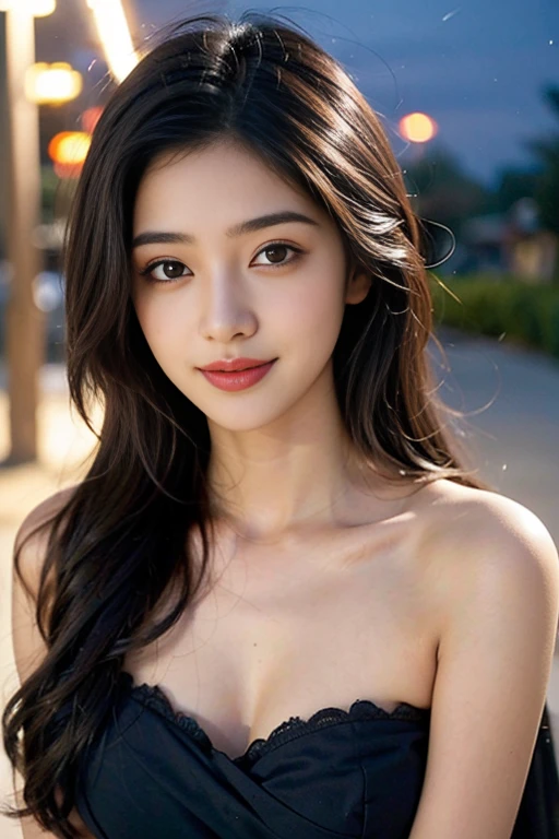 (((32k,high details,high detail、masterpiece,attention to detail,Full body Esbian,alone))),Raw photo & realistic atmosphere,beautiful dark blue eyes,detailed mouth,glossy lips,thin eyebrows,fine eyes、Soft white skin that shines in every detail、her deep blue eyes are so beautiful,lip details、very beautiful face,very well-shaped face、lifelike face,shining beautiful lips,beautiful eyebrows,infinite reality, Realistic young gravure idol,very cute high school girl, , young gravure idol, young gravure idol, very beautiful and cute17 year old beautiful girl,with a flushed face,incredibly beautiful and classy17 year old beautiful girl,natural soft light,(black shiny hair,,Beautiful and kind eyes:1.5),gentle smile,well-shaped chest,,immature body,medium long hair,Let your hair hang high and tie it together,beautiful posture,facing forward,no makeup,look straight ahead,hair ornaments,