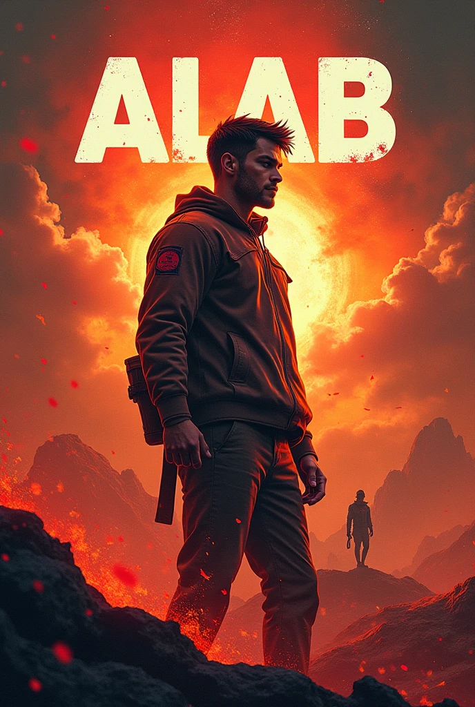 arafed image of a man with a backpack and a man with a backpack standing in front of a smoke filled background, Simon Hollosy, official poster, simon, movie promotional image, by Simon Gaon, promotional poster, promotional movie poster, action movie poster, movie poster with no text, movie poster, character poster, poster, by Simon Marmion