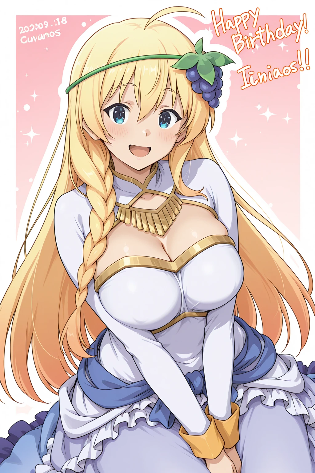 (anime art, anime styling, studio anime, very detailled, updated, Vibrant, anime coloring, hight contrast, work of art:1.2, best qualityer, better aesthetics), (1 girl), Color Connections, colors, esquema de cores Vibrants, colorsda, mancha colorsda, NSFW, (portraite, cowboy shot), sensuous, in the deep forest, Dance, (Big Breasts 1.2), crooked, (Bewitching woman), (smile and laugh:1.2), fantasy starry sky fairy, fantasy starry sky fairy,Falling petals, shining stars,