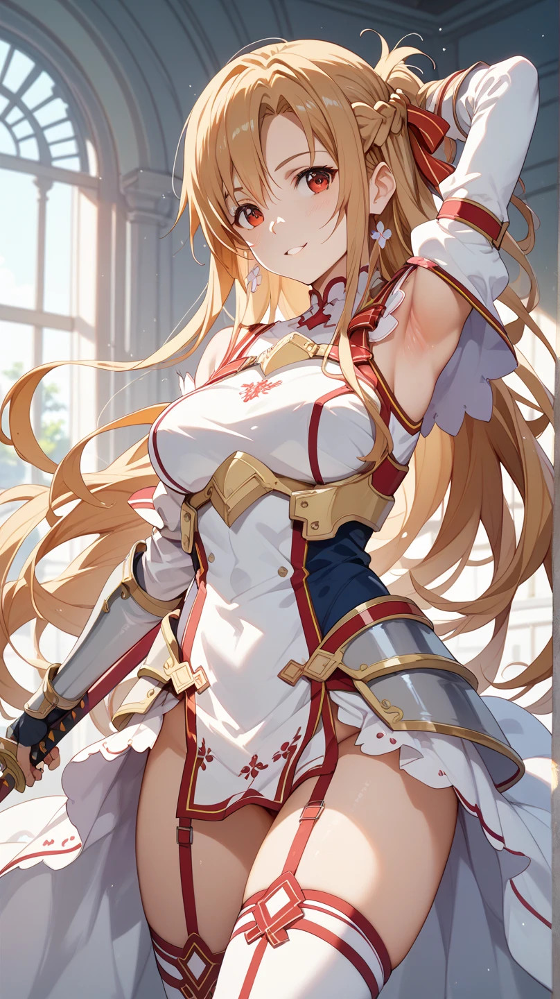 NSFW,Sword Art Online,Asuna,1 girl,1boy,blush,stick out tongue,(Sweat:1.5)、(heart eyes:1.5)、Cowgirl、climb on top of a man,penis,semen ,insert,big breasts、pointed nipples、Lewd、Kupaa,pussy,Hands near the crotch,Climax,Iku,Squirting,orgasm,Love juice overflows,roll your eyes,drooling, masterpiece,high resolution,vaginal,sex,woman on top,cum in pussy,girl trembling with sexual climax,spread pussy,uterus,pubic tattoo,steam