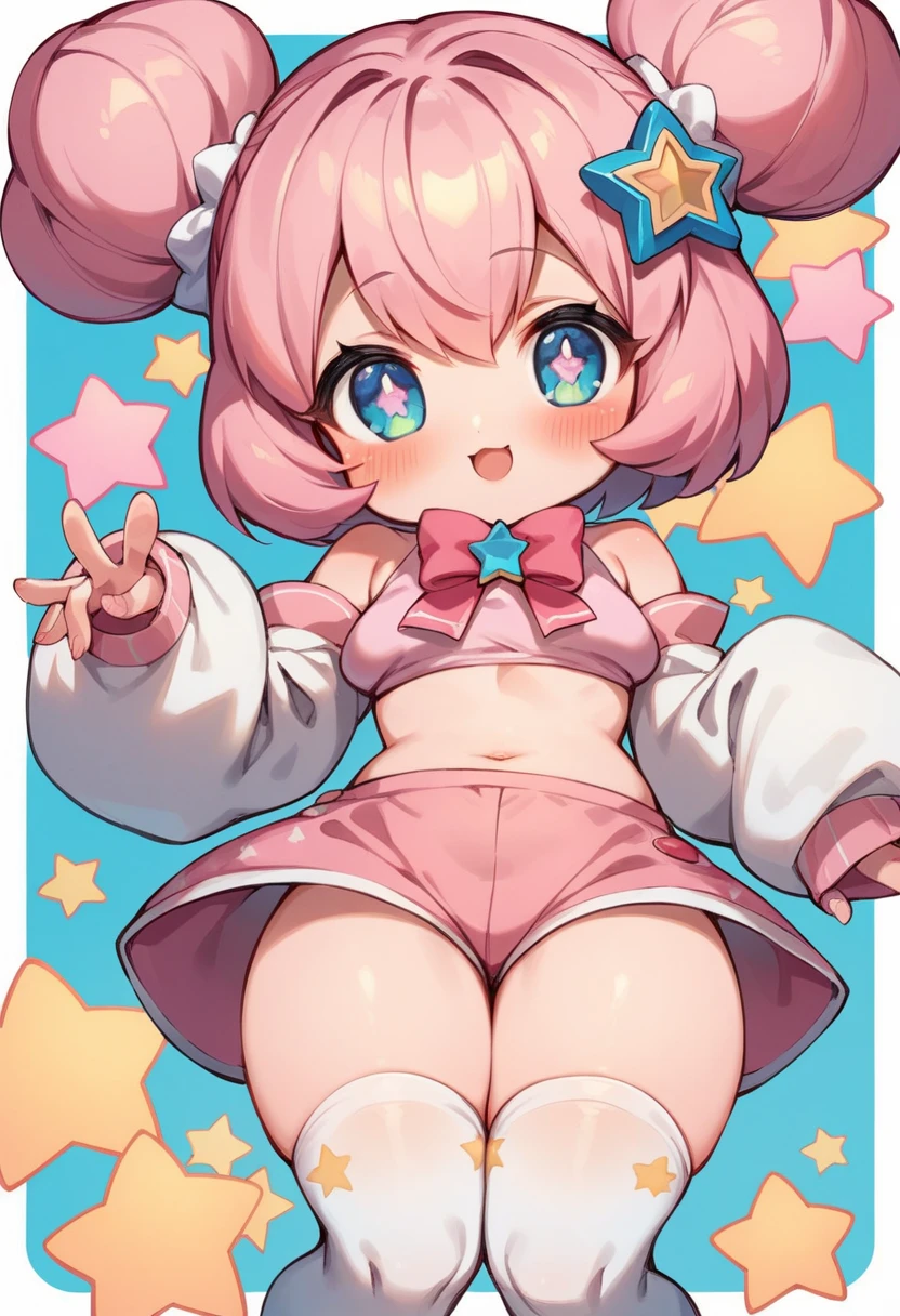 curly hair, curlers, light pink hair, upturned hair, a flower ornament in her hair, dark blue eyes, cute, beautiful, sport suit, dynamic angle, 