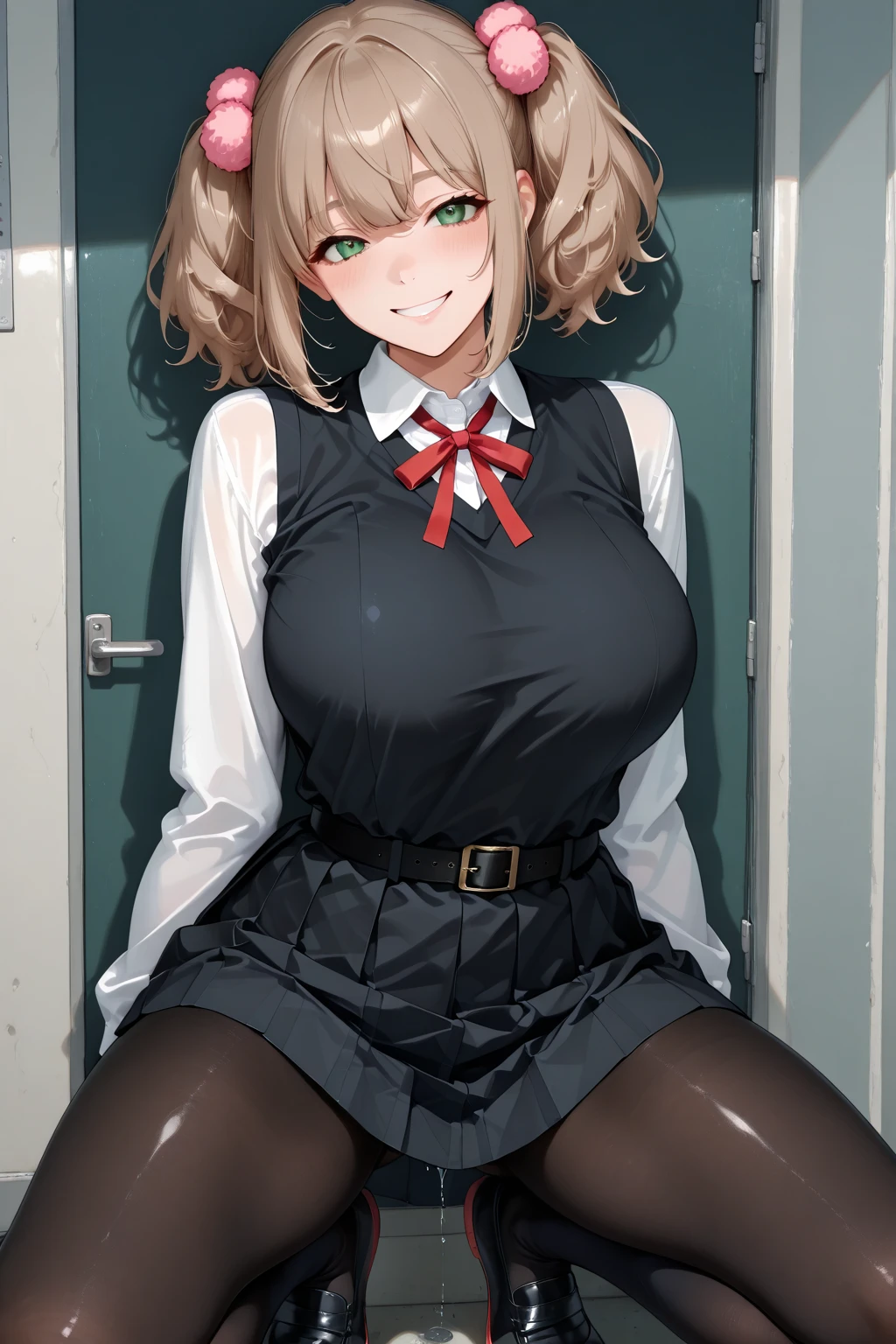 anime, beautiful face, highly detailed face, 2 accurate legs detailed eyes, highly detailed background, perfect lighting, accurate arms, accurate hands, accurate fingers, full body, 1girl, solo, ruby hoshino, oshi no ko, indoors, detailed heels, black heels, beautiful blonde hair, detailed thighhighs, absurdres, high res, ultrasharp, 8K, masterpiece, looking over her shoulders, looking at viewer, teasing smile, clubbing, in a nightclub, nightclub outfit, beautiful pencil dress, pencil skirt, sitting on a chair, (hands on chest:1.4)