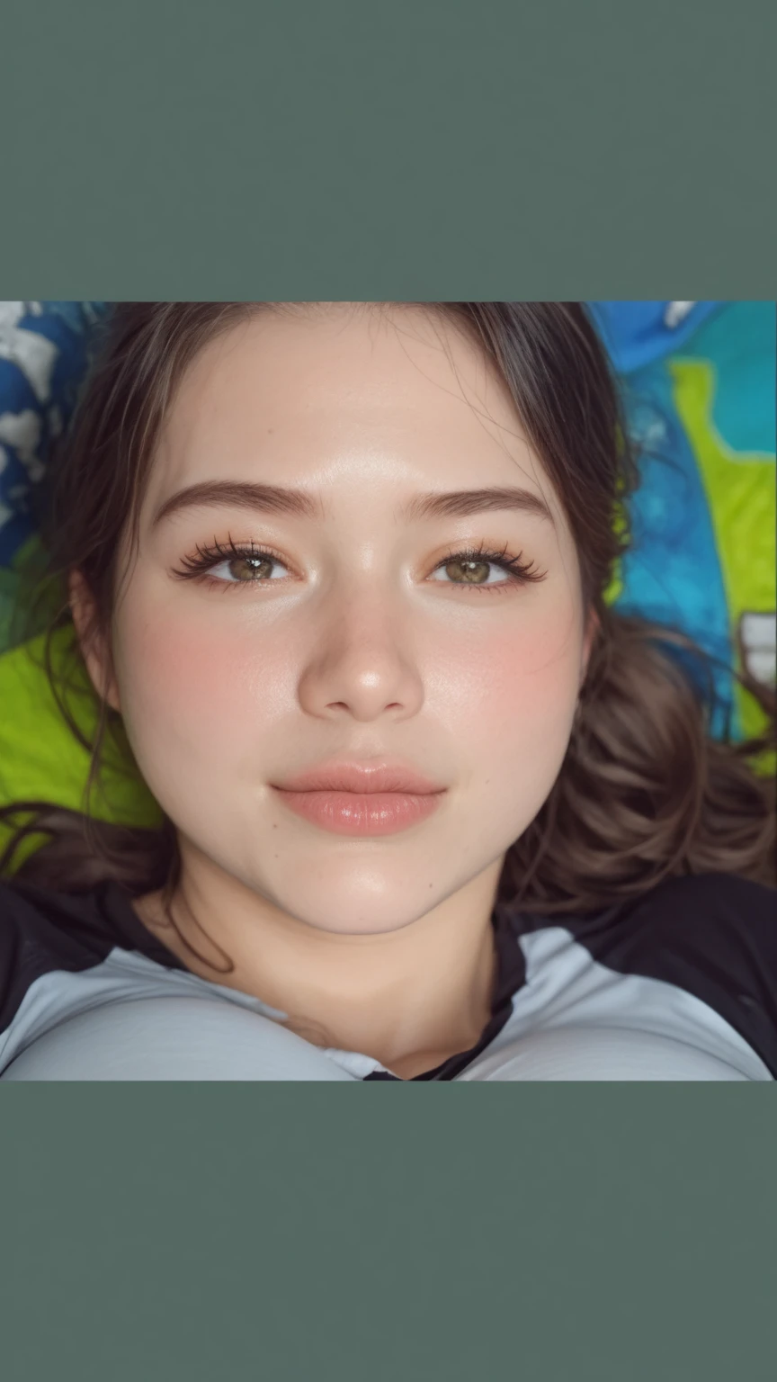 ,Highest quality, masterpiece, Ultra-high resolution, (Realistic:1.4), RAW Photos, (Real skin texture:1.3), (Film Grain:1.3), 1girl, ((gym outfit)), sneaker, large breasts, cleavage, beauty, smile, ((sweat)), gym