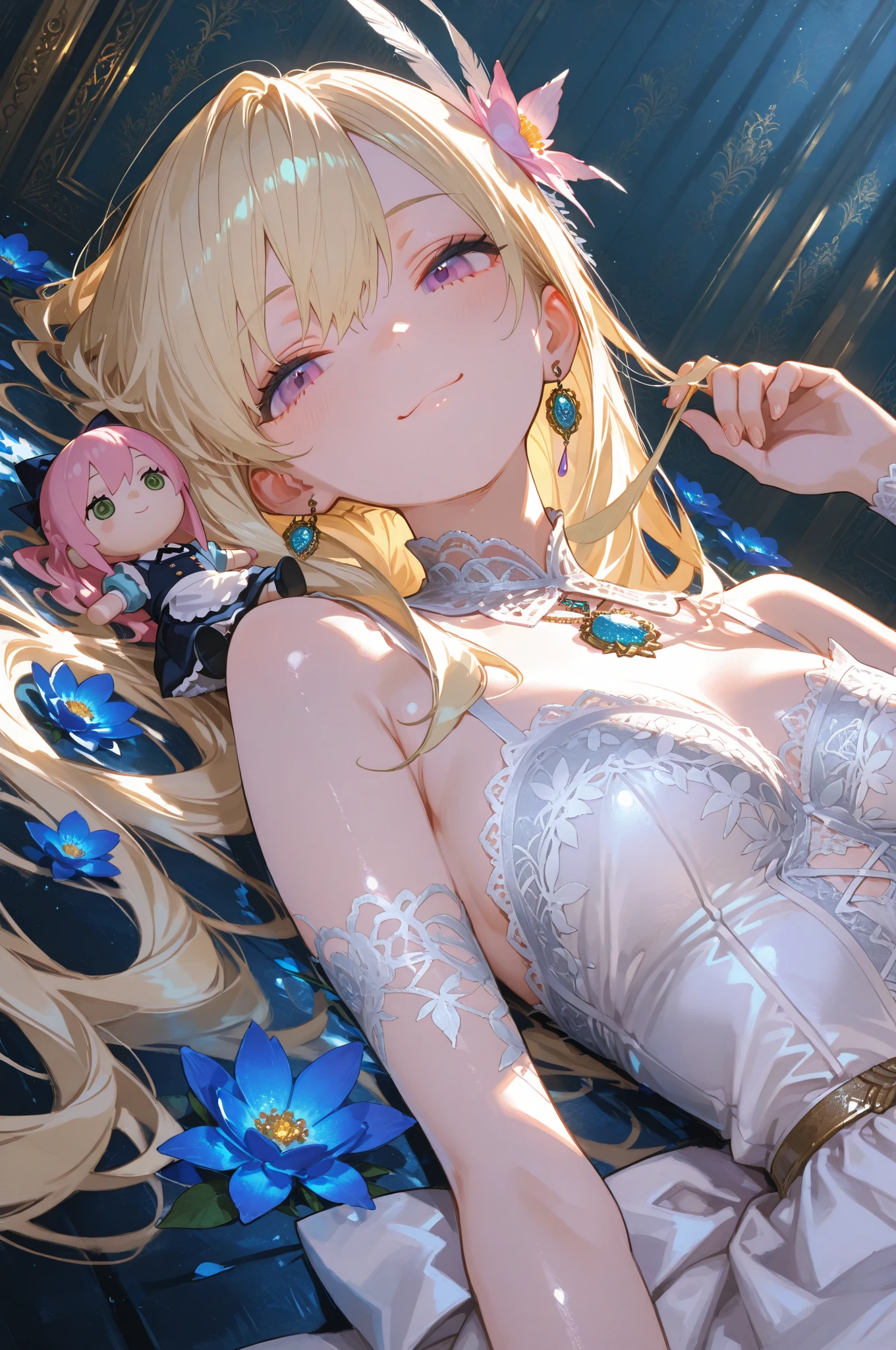 過去最高のmasterpiece、beautiful美しさ, 3D two-dimensional, rich, blonde, skirt, stockings, high heels, star、(Highly detailed CG Unity 8K wallpaper),(masterpiece), (最高quality), (Super detailed), (best work),(best shadow), (sharp eyeliner, eye shadow, fine eye:1.1), (超High resolution,realistic,最高quality,realistic),(8K,RAW photo,最高quality,star),mature woman、sensual curves、huge breasts、thighs、bubble、お尻のmasterpiece, 最高quality, Super detailed, full body shot, mature woman, beautiful mature woman, nightgown and underwear, enchanting smile, thick lips, Chubby lips, blush, looking at the viewer, provocative expression, beautifulhair型, cleavage, Plump、curvy hips、attractive face、sexy lingerie、an inviting gaze、Expression of emotions、Lewd underwear、(((erotic see-through lingerie set)))、Standing position、gorgeous accessories 、big breastsの女性, bare shoulders, 金色のhair, colored feather, metal ornaments, colored flowers, particle, light, (masterpiece, 最高quality, 最高quality, official art, beautiful and aesthetic:1.2), (1 girl:1.3), very detailed,(fractal art:1.1),(colorful:1.1)、(flowers:1.3),most detailed,(zentangle:1.2), (dynamic pose), (abstract background:1.3), (shiny skin), (lots of colors :1.4), ,(earrings:1.4), (feather:1.4),masterpiece, 最高quality, Super detailed, 30~40 years, full body shot, beautiful 、さまざまなhair型，gold headband，plump breasts，beautiful，greek clothing，Tulle covers the breasts，perfectly proportioned, detailed clothing details,marble，god statue，cinematic lighting, film grain, 8K, masterpiece, Super detailed, high detail, 高quality, High resolution,(((NSFW:1.2)))、exposed chest、Openwork decoration，(((see through dress)))、(((解剖学的に正しいbody))) , 最高quality, Super detailed, (((Lewd underwear)))、raise your butt, from below, (((R-18)))、thighs, big breasts, Are standing, cowboy shot, blush, (((1 girl))), (masterpiece:1.3), (High resolution), (8K), (very detailed), perfect face, Nice eye and face, (((最高quality))), (Super detailed), detailed face and eye, (alone), beautifuleye,(((sexy pose)))、(((整ったbig breasts)))、((beautiful eye))、luxury、(((超High resolution)))、(((detailed description)))、(((ぽっちゃりbody型)))、(((解剖学的構造に一致したbodyの部位)))、beautiful長いまつ毛、バランスのとれたbody型,2 feet、Just the right size for your legs and arms、Fishnet tights、glamorous、(((Clear white and black eye)))、lipstick、Sparkling、(Undistorted face, eye, body)、jewelry、gem、(長くカールしたbeautifulまつ毛)、(((バランス良いbeautiful胸)))、(transparent, Exquisite skin:1.2)、(((完璧なglamorousボディー)))、actress face、Super beautiful、Cute smile、Healing beauty、Flower shower、完璧なeye、realistic depiction、Super sexy、glossy、Glamorous、double eyelids、Good dark makeup、makeup、ぼやけていないeye , expensive_quality, expensive_solve, masterpiece*I wore, whitespace, colorful, 1 girl, alone, white_hair, prism hair, [pink|green] eye, gradient eye, multicolored eye, shine eye, shine, Sparkling, shine white particles, wind lift, full_body, Severe,