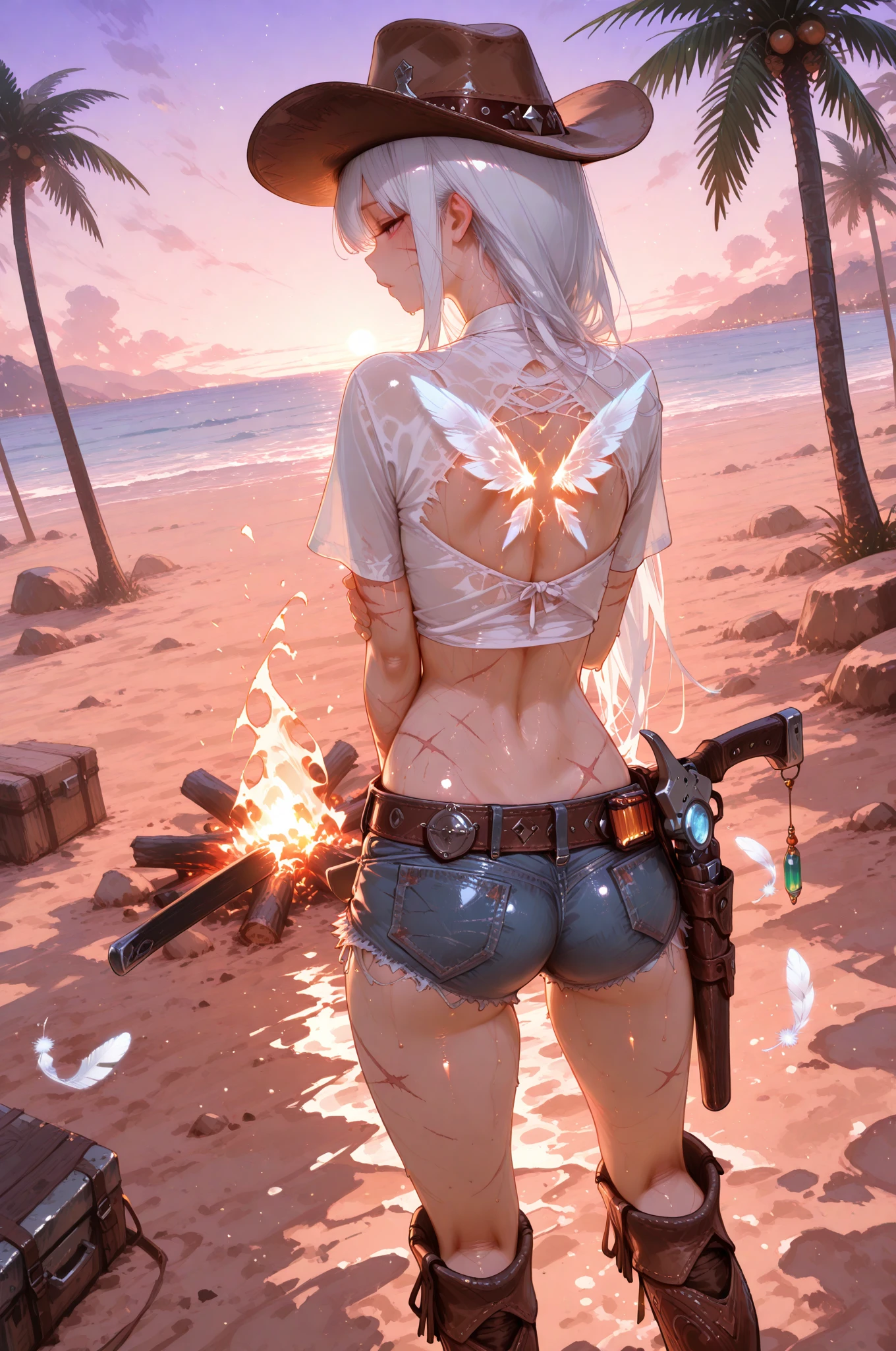 Dragonball Z, super Sayan warrior, skinny, pitite 13 year old girl. White Clothing tattered from battle. NSFW