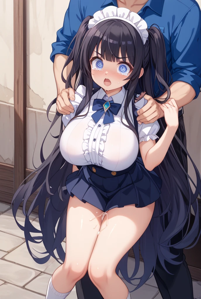 (8Kmasterpiece,highest quality:1.4),Ultra-high resolution,(masterpiece:1.4),hyper detail BREAK (1 girl,1man,standing doggy style sex:1.8),(man is grabbing girl's ass from behind:1.6) BREAK (girl),Beautiful Face,(dark green eyes),(Sleepy eyes:1.35),(Thick eyeliner:1.3),Beautiful and delicate eyes,(Thin and long eyelashes:1.3),artistic makeup,(black hair),(hair between eyes),(long hair),(ahoge), (embarrassing),(condescend laugh:1.3),(open mouth),sweat,(smug:1.2),(Slender body),(big breasts:1.3),(big thights:1.3),(big ass),(big areola:1.5),(perl areola:1.3),(long breasts:1.5),(nude:1.6) BREAK (dark basement:1.3) BREAK depth of written boundary,(looking away:1.4),(nfsw:2),(shot from side)
