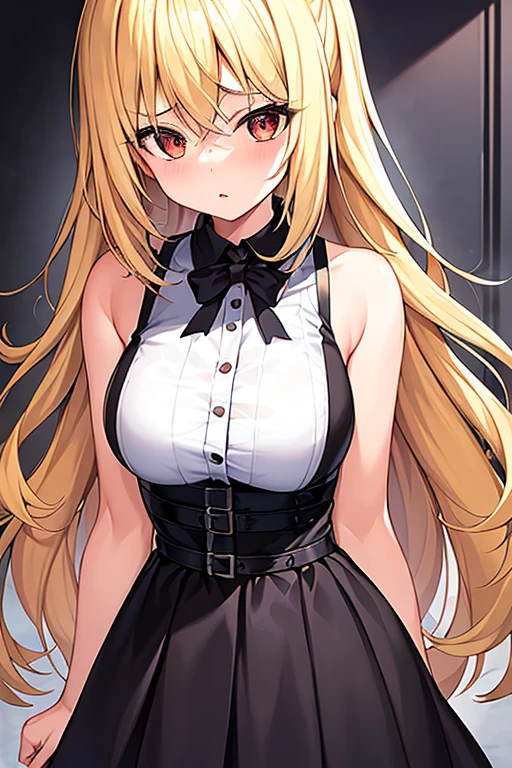 misaamane, <lora:misaamane-lora-nochekaiser:1>,
misa amane, long hair, bangs, (brown eyes:1.7), (yellow hair:1.5), blunt bangs, (two side up:1.5), red lips, lipstick,
BREAK thighhighs, dress, jewelry, collarbone, boots, detached sleeves, choker, black thighhighs, necklace, black footwear, black dress, sleeveless dress, garter straps, black choker, short dress, floral print, cross, red nails, cross necklace,
BREAK looking at viewer,
BREAK indoors,
BREAK <lyco:GoodHands-beta2:1>, (masterpiece:1.2), best quality, high resolution, unity 8k wallpaper, (illustration:0.8), (beautiful detailed eyes:1.6), extremely detailed face, perfect lighting, extremely detailed CG, (perfect hands, perfect anatomy),