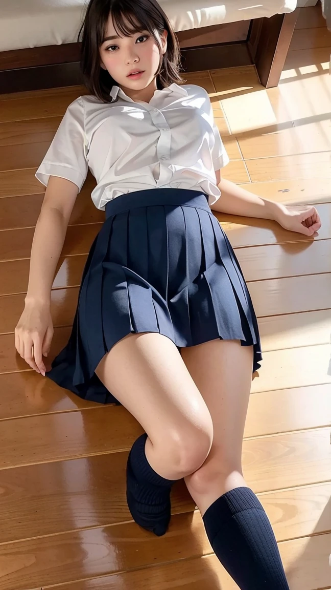 1人の女の子、(baby face、:1.5), (from the side:1.9)、(From Below:1.9), (feet focus:1.8)、(lower body shot:1.7), (Outdoor pool:1.9)、small legs、(Standing on Tiptoes:1.5)、(REALISTIC:1.9)、 (barefeet:1.5)、(Detailed toe:1.5)、(((Dark blue pleated mini skirt:1.9)))、(Camisa blanca:1.5)、(パンチラ1.5), (white pantie:1.5)、 (Smooth knees:1.5), (The butt is very small:1.9), (Huge Tits:1.5), (((Slim Beauty:1.9))), nice thigh、nice legs、perfect antomy、Attractive beautiful skin、Glossy bare skin、glossy thighs、Refreshing smile、(8k、RAW Photography、sthe highest qualit、Master peace、:1.2)、(Realstic、pfotorealistic:1.37)、round thighs、 good hips and long legs、Young face schoolgirl、Super fair skin、crystal clear skin、Shiny Skin、beautiful knees、Perfectly shaped legs、Whitening skin、(Very fair skin:1.5))))、Natural light from the front、good waist and long legs、Young skinny gravure idol、sthe highest qualit、8K、Master peace、:1.3)))、(brownd hair、Full Eye Detail、{{Master peace、}}、{{sthe highest qualit}、{{Super detail}}、{{An illustration}}、{{Hair Flowing in the Wind}}、{{Master peace、}}、{{sthe highest qualit}、{{Super Detailed}}、beautiful scene、hyperreal、Octane render、UE5、High Detail、hyper quality、Highres、Art Station Trends、Hyper Realism、surrealism、Hd、16K、Telescope、crose up、Split lighting、sthe highest qualit、