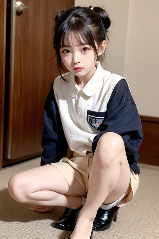 hight resolution、high-level image quality、in 8K、Real live-action、生a picturegraphy、top-quality、masterpiece、超hight resolution、生a picture、ren、Beautiful fece、masutepiece、((Obscene content))、For adults、charm of 、absurderes、((((Japan elementary school students))))、Japan Girl、((8years old))、((with round face))、((Tanuki face))、((Cute little face))、(((((A look of shame)))))、de pele branca、((chubby figure))、Juvenile physique、Smaller chest、kne、 thighs thighs thighs thighs、shorten the neck a little、(Anatomically correct)、独奏、fullllbody、Very nice、(((Children's Clothing:1.0) ))、 ((Pubic area))、(Mansuji)、((Children's Clothing))、(Photorealsitic:1.37)、Photon mapping、Realistic、Radio City、Physically Based Rendering、depth of field rally background、a picture、(((a junior idol in Japan)))、Sparkling eyes、shiny lip、too bright natural light、The Bright Sun、Too bright sunlight、(((((8years old)))))、(((Pubic area)))、((Phetcha Pai))、Alone、(Autumn leaves in the background)、Only one person,Short hairstyles、Short-cut hair、 NSFW
