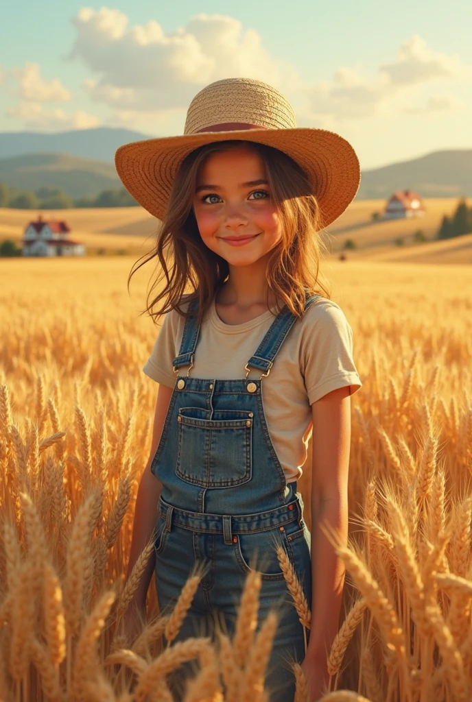 Create a cartoon image in realistic graphics.
detailed, realistic, cute.
Make sure that the mouse and the wheat field are clearly drawn, with an emphasis on the summer setting
Describe the main character and the setting in detail
Make sure that the mouse's clothes match the California style 
Specify the characteristics of the wheat field and the summer weather
The experience in creating an image is high.High image quality.Professional photography.