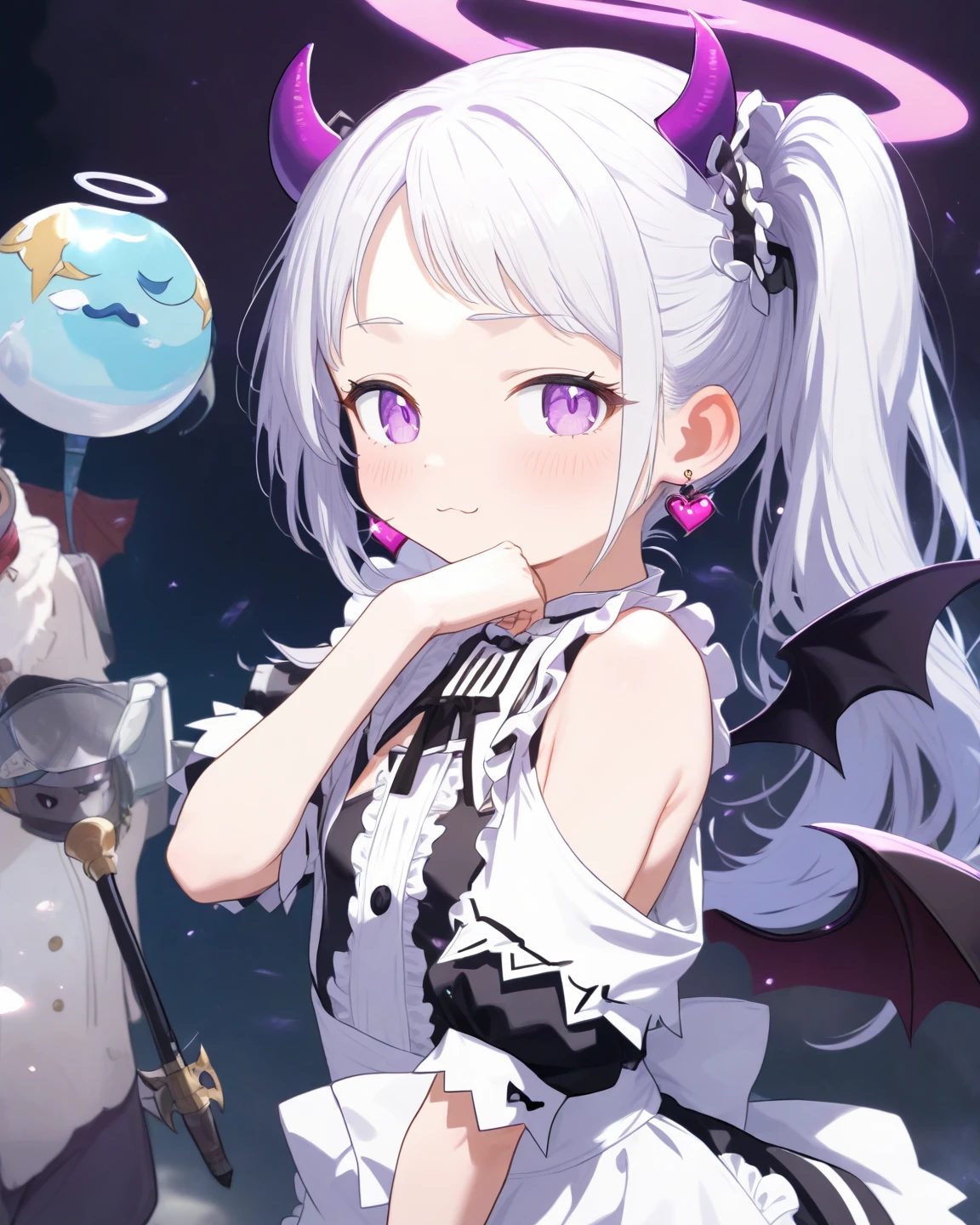 loli,anime,small female,HD,Detailed Background, masterpiece, highest quality,whole body,medium hair,silver hair,messy hair,Frizzy hair,kawaii,purple eye,pregnancy test