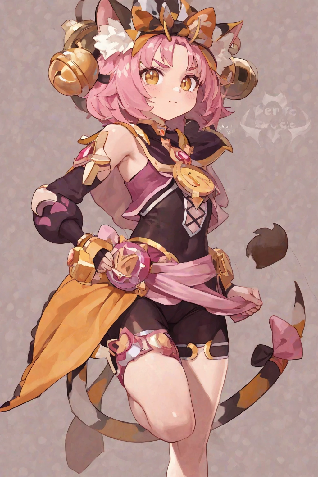 1 adult anime girl, solo, looking at viewer, black tail, purple eyes, sitting, big breasts, hair ears.