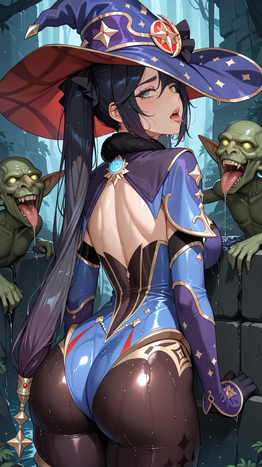 monster, glowing eyes, horror, goblin, green skin
