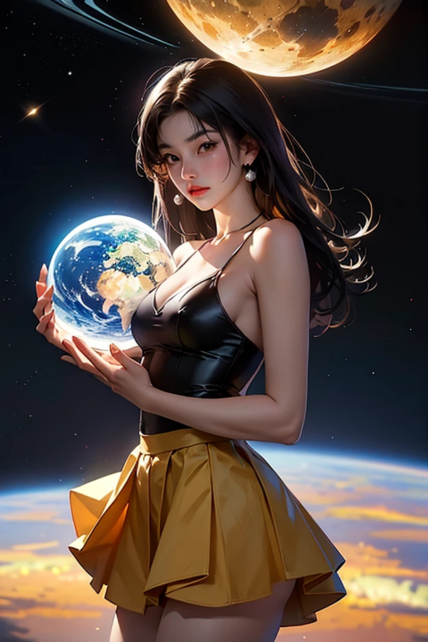 The earth dips in the sun，It turned gold。