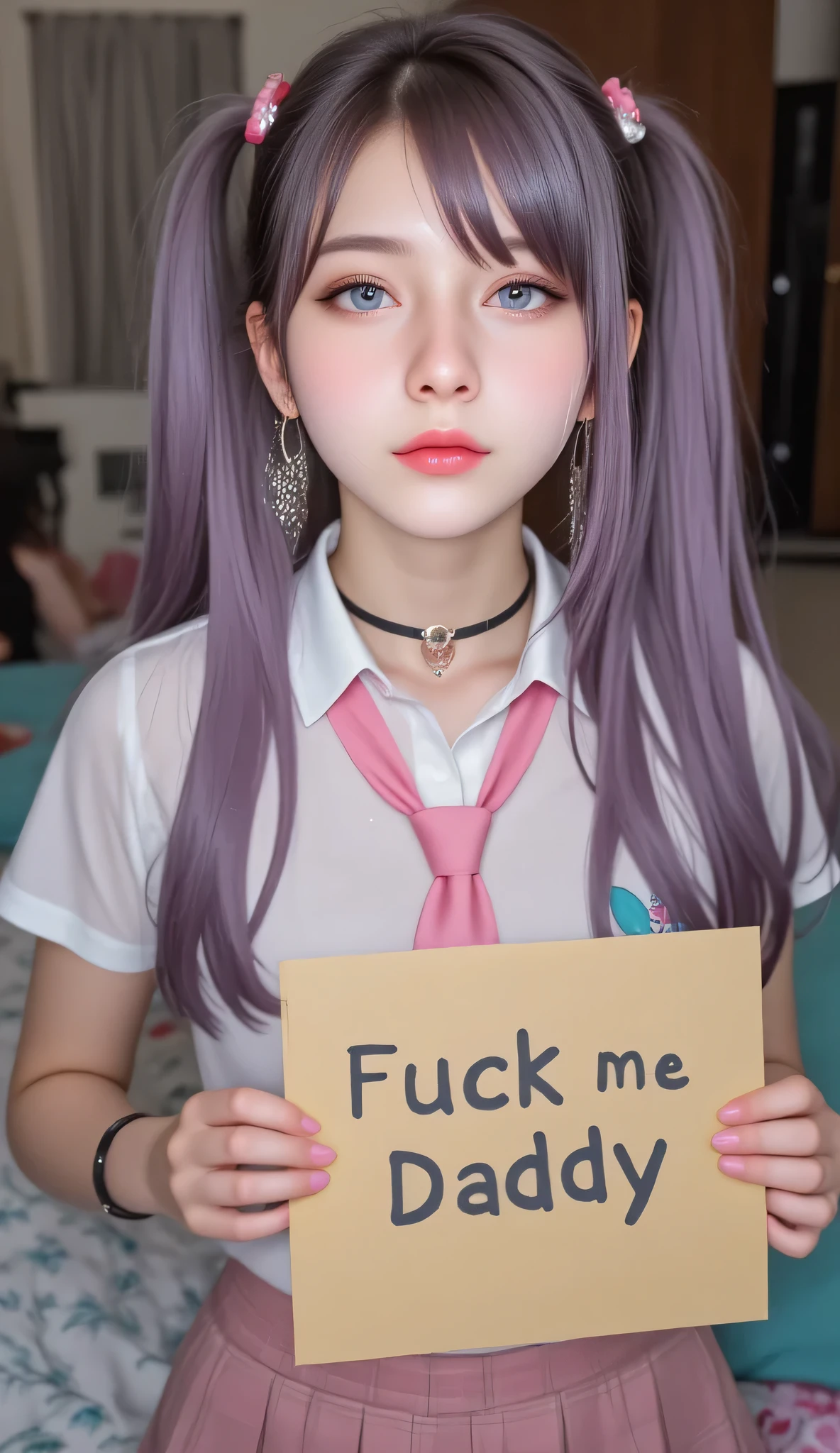 high quality, detailed,W-sitting,she is 13 years old and junior High school girl wearing very very wet and very transparent long sleeve white shirt and purple tie,purple plaid skirt,(bob hair,bob hair)(wearing black overknee socks),a mole under the eye,(tounge out,tounge out tounge out),(blushing:1.4),the whole body,(((cum on clothes:1.3))), (((cum on hair:1.3))), (((cum on face:1.3))),, ((((large amount of semen:1.3))))taken from the front,in the dark classroom,smile,