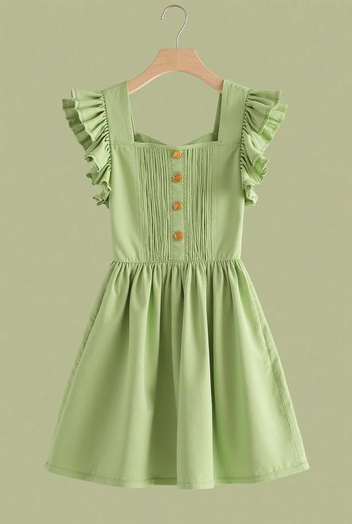 A white mini dress with green linings for teenage girls
*skirt-like
*silk Cloth
Without human