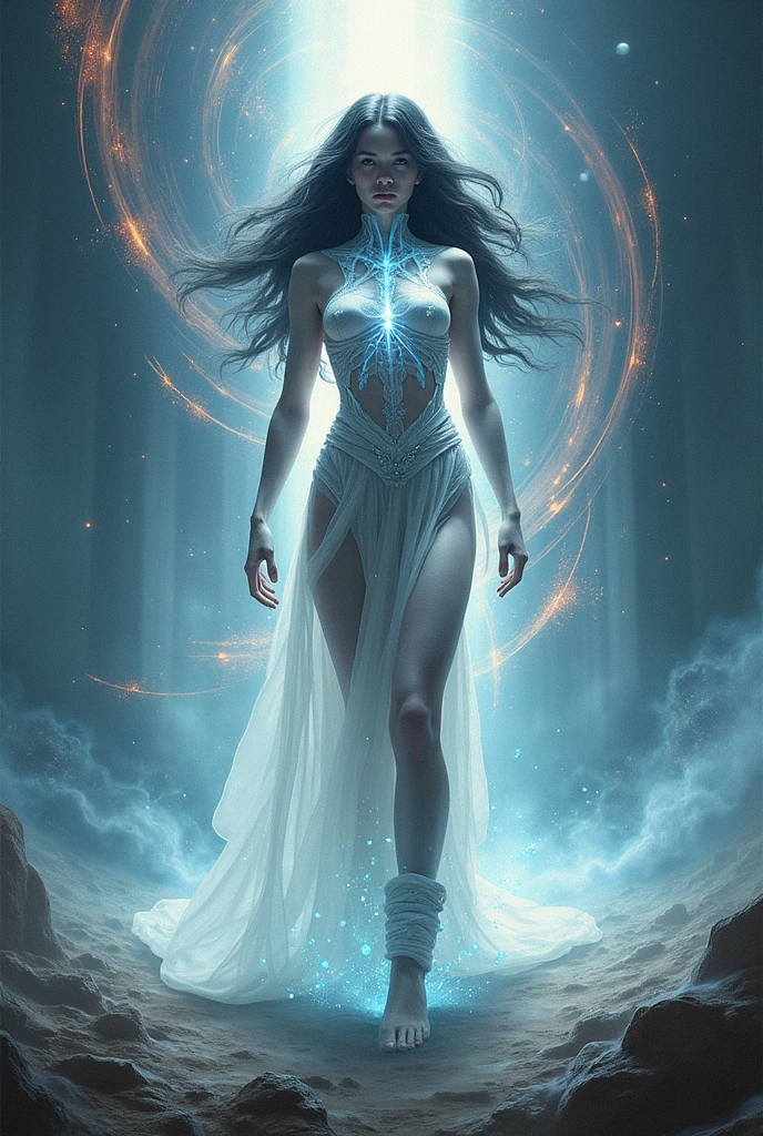 DonMV00d00XL  homunculus, female elementalist  shadow magic swirling transparent, transluscent vortex of wind, bends and distorts the ai, gentle embrace,  dancing around an invisible core, pulse <lora:DonMV00d00XL:0.9>