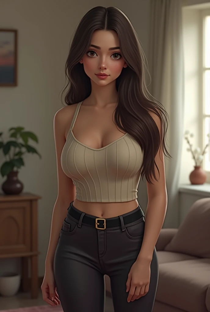 A beautiful Instagram model, (long black hair, wearing a beautiful outfit) , full body view, ((big boobs)), (hourglass figure), (white girl), detailed face, beautiful eyes, luscious lips, cinematic lighting, photorealistic, highres, 8k, (best quality:1.2), (realistic:1.37) , (full body view)