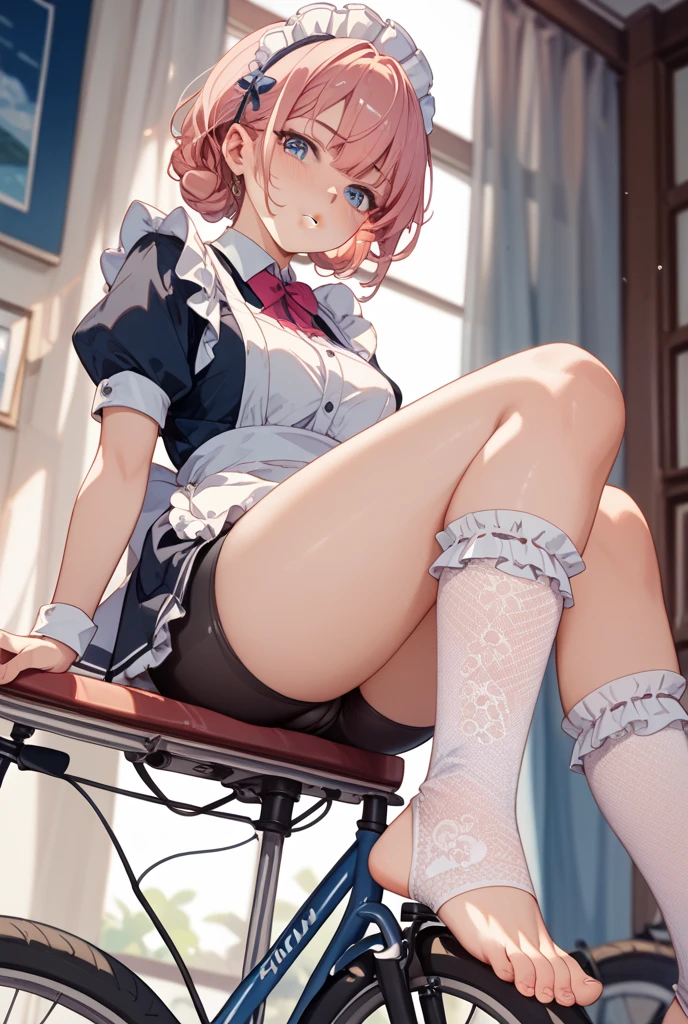 high resolution images, Atmospheric perspective, 8k, Very detailed, Accurate, highest quality, Anime Background, 1 female, at last, (??????? face), Big Breasts、Big Breasts、Pink nipples、(Droopy eyes), (blush), ((sleepy)), ((precisely designed, Luxury and colorful shorts for adults, panties high resolution images, Drawing pants with extreme precision)), ((Showing panties)), ((She has pubic hair, Pubic hair sticking out of pants), (Spread your legs, Lift your legs) Open your mouth, (shirt, (Areola swelling)), ((Thin thighs, Thin legs)), pantyhose, Earrings, Simple Necklace, Straddle, Masturbation, (Strange pose), ((Orgasm moment)), (Angle from below), Put your hair up, (Straddle to hit panties on a exposed thin pipe for Masturbation), Factory Clerk, Uniform jacket, Nameplate, At the factory,It has been violated、Insert、Tentacles、OL、stockings、tights、Footjob、sole、