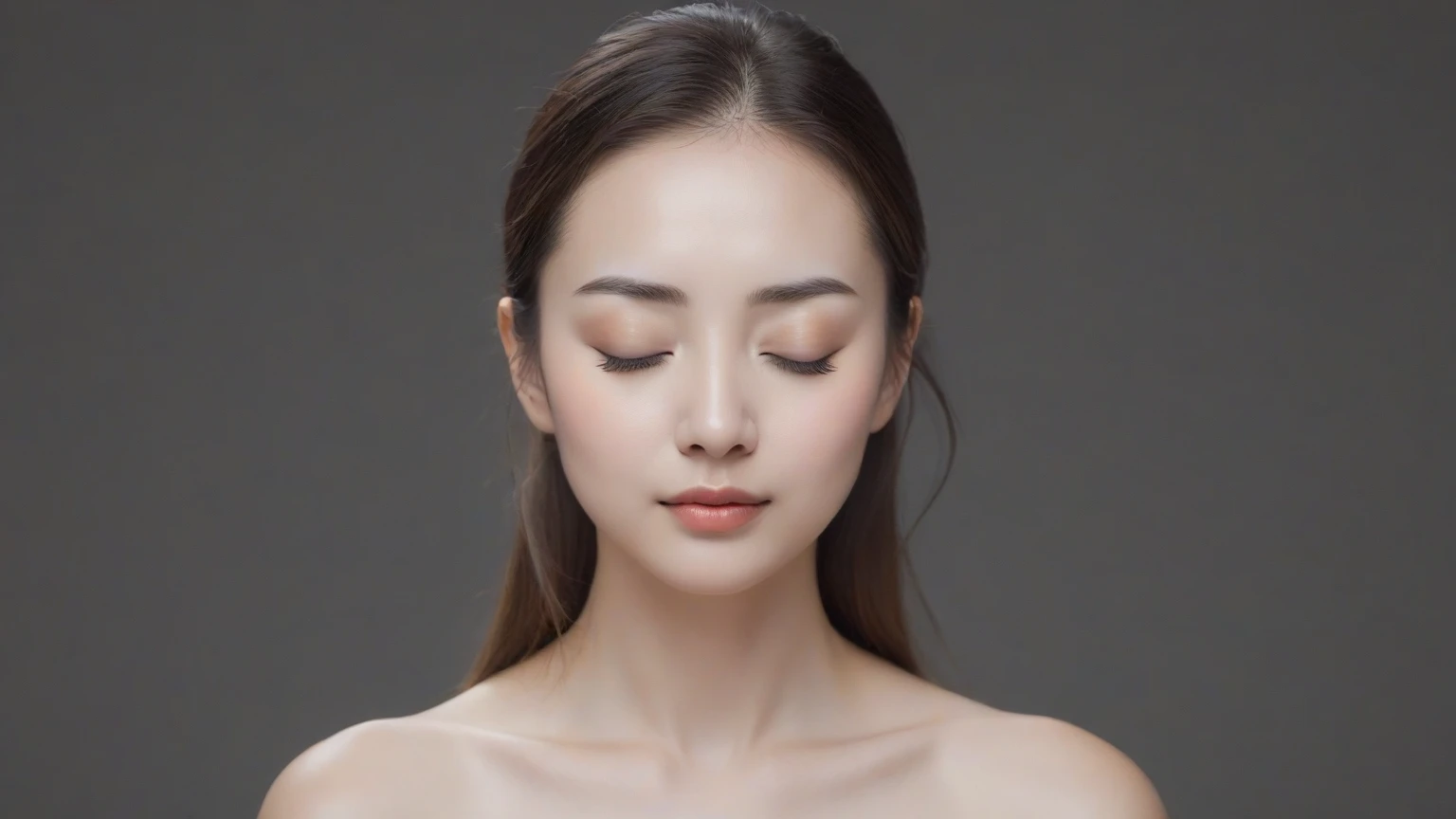 High resolution, High level image quality, high detail, masterpiece, rough skin, anatomically correct, sharp, gray background((japanese mature, 28 years old)), alone, ((close your eyes and open your mouth))、(Strong orgasm)、facial wrinkles, good shape big breasts, Straight light brown hair that reaches to the shoulders, slim body shape (((stand upright, facing the center of the screen.))), Close your mouth and look straight ahead with a serious face, ((cowboy shot)),I&#39;Looking for record of objection.、((Raise your arms and show me your armpits))、((Strong orgasm))wrinkles between eyebrows、turtleneck sleeveless knit、((skin shining with sweat、Arms glistening with sweat、face shining with sweat,))